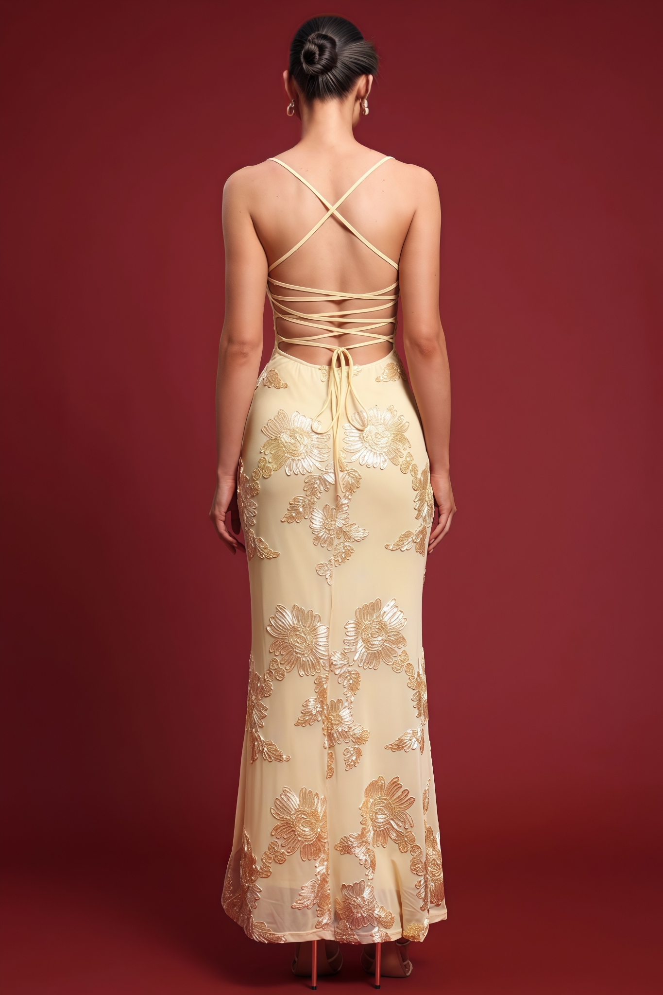 Cassius Sleeveless Floral Knit Maxi Dress