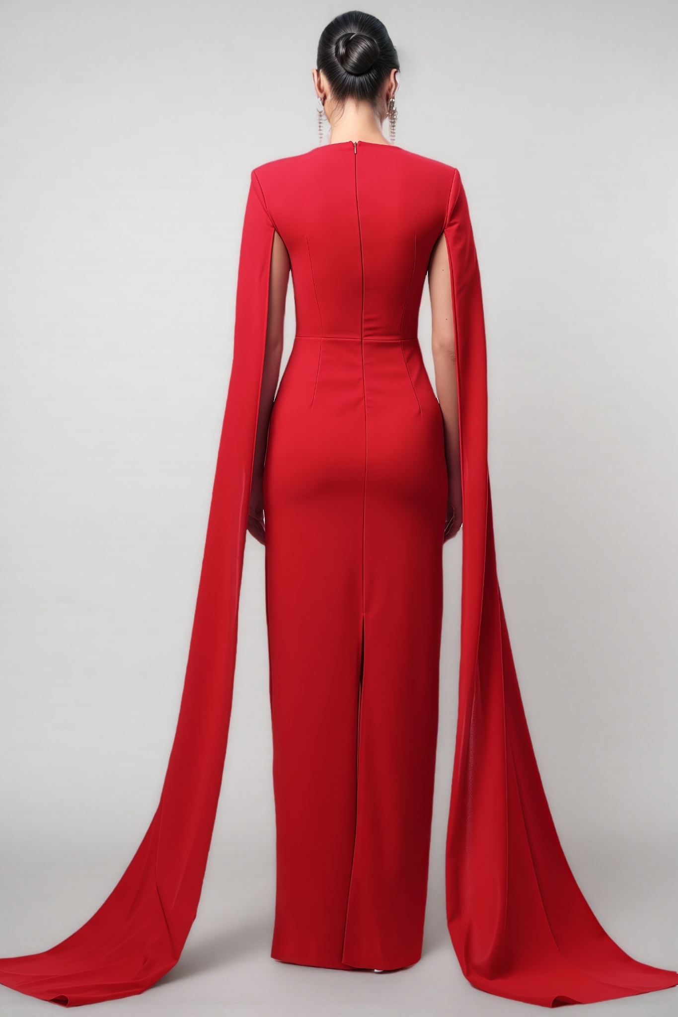 Kira Cape Sleeve Rhinestone Woven Maxi Dress