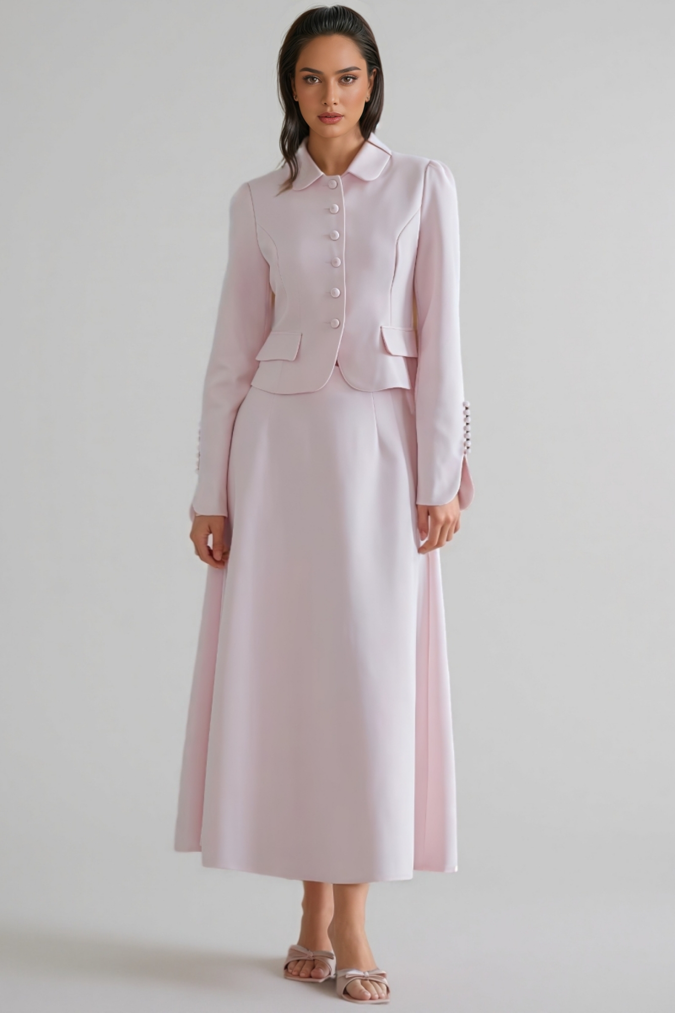 Arrietty Pink Jacket Maxi Dress Set