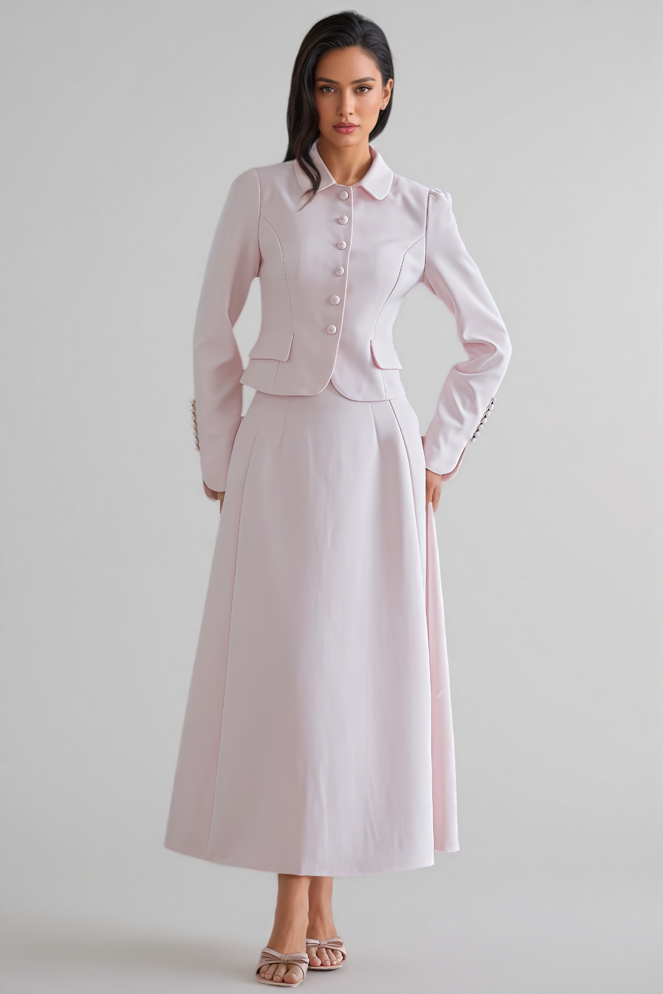 Arrietty Pink Jacket Maxi Dress Set