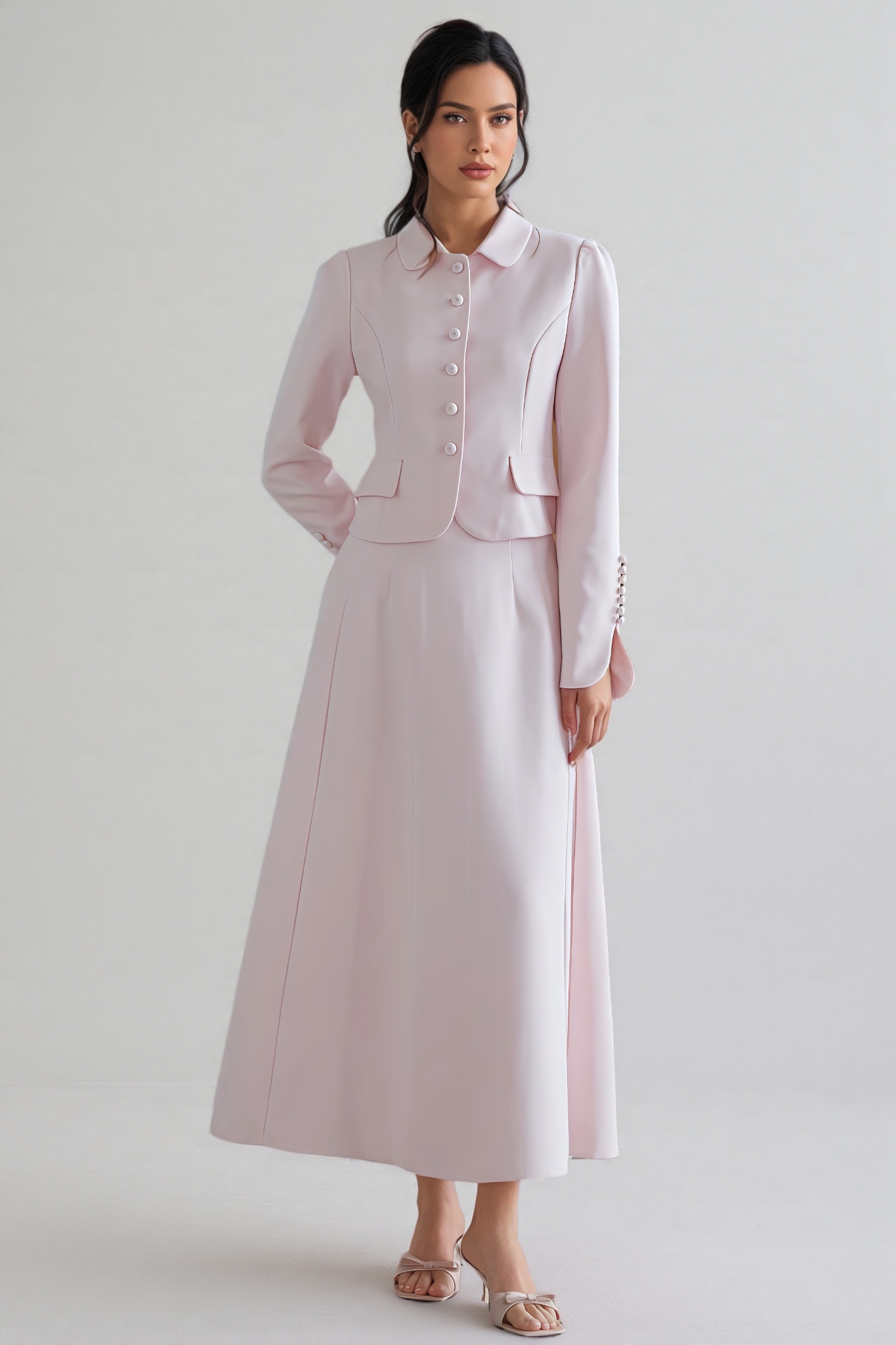Arrietty Pink Jacket Maxi Dress Set