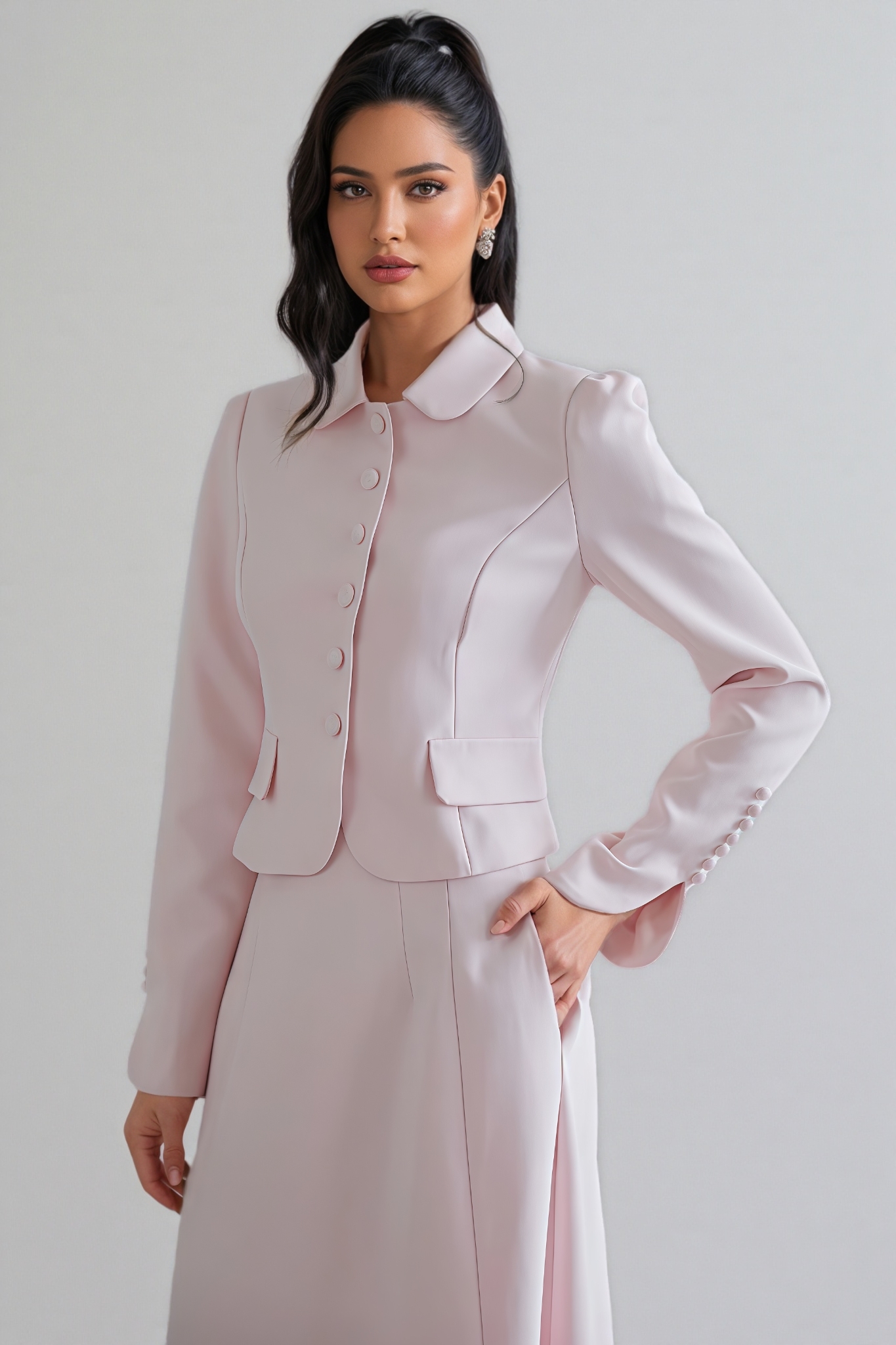 Arrietty Pink Jacket Maxi Dress Set