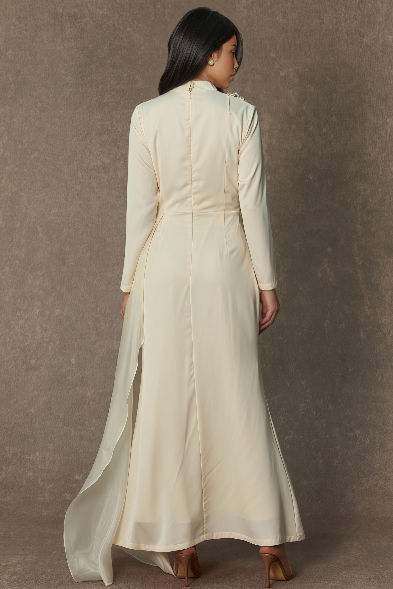 Robin White Diamond Embellished Floral Maxi Dress