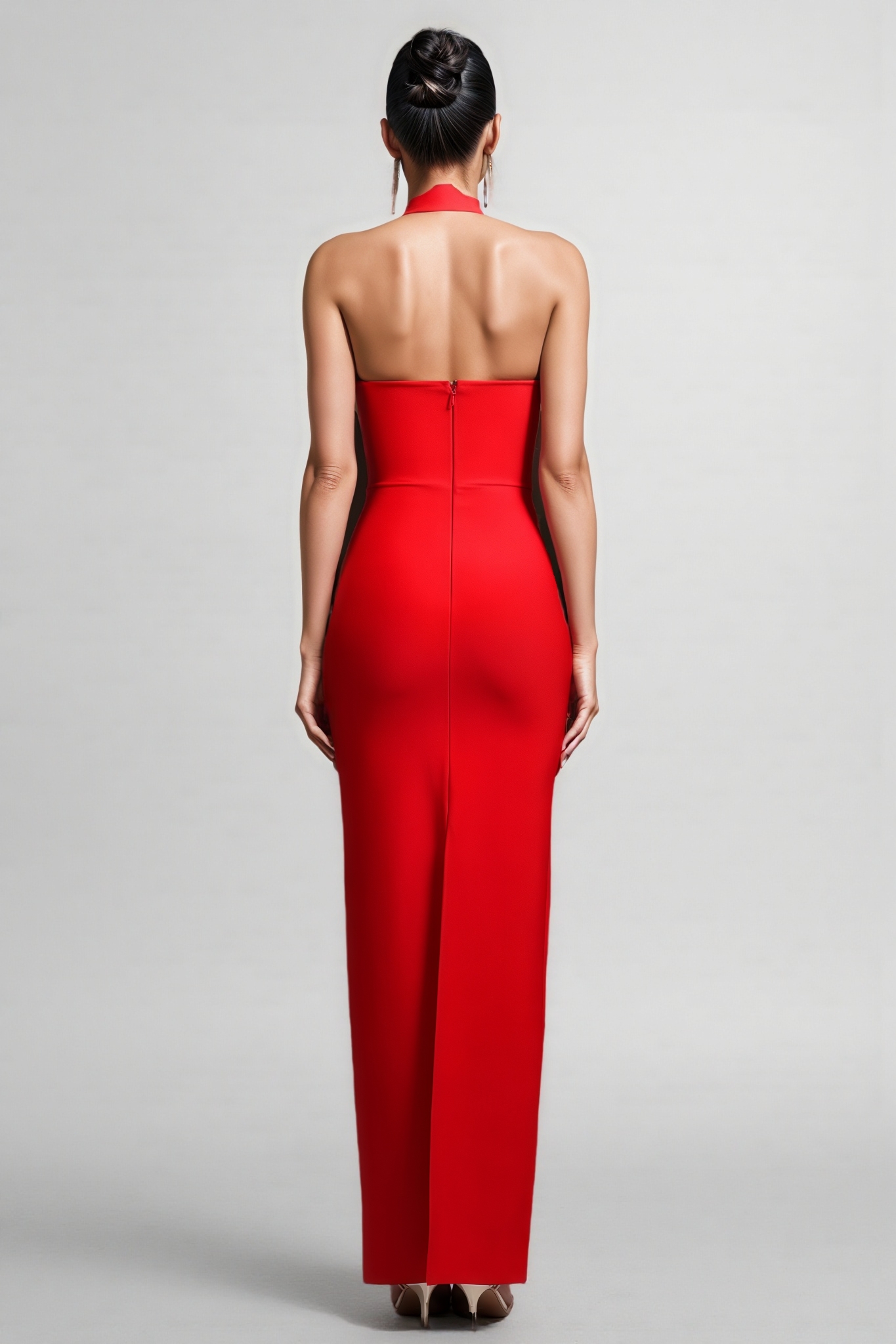 Sorex Halter Cut Out Bandage Maxi Dress