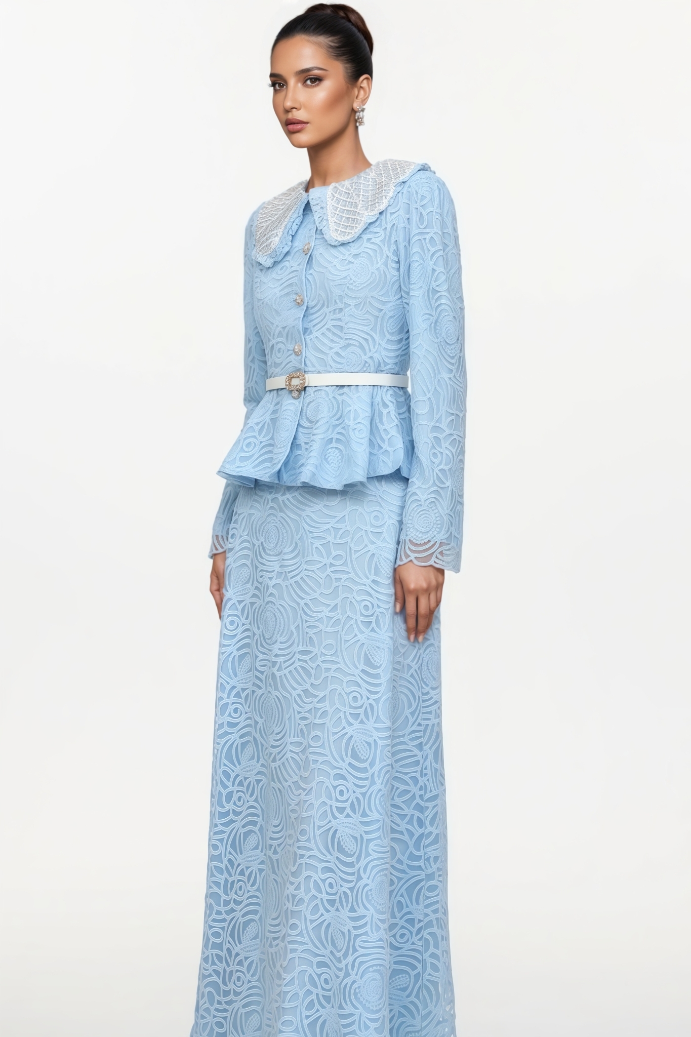 Alexander Long Sleeve Lace Top Maxi Dress Set
