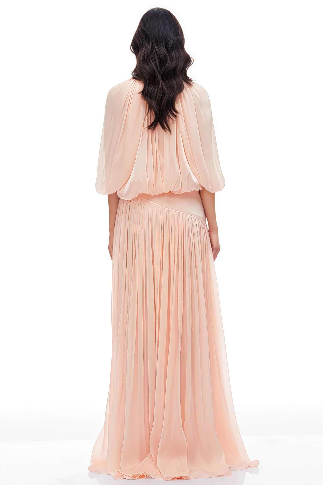 Carktr Pink Pleated Maxi Dress Set