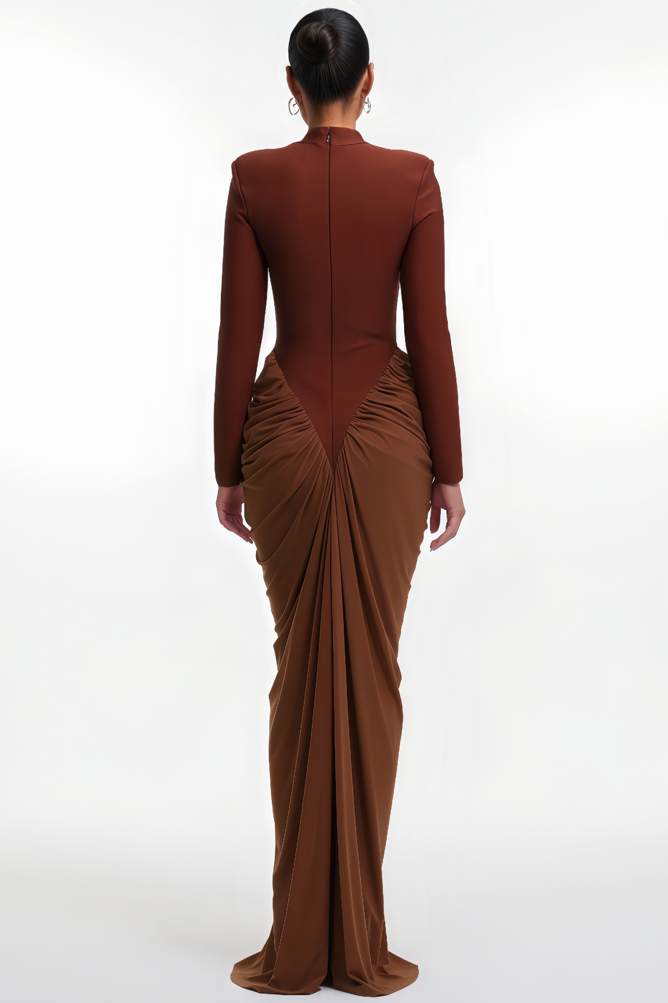 Ruby Long Sleeve Ruched Bandage Maxi Dress