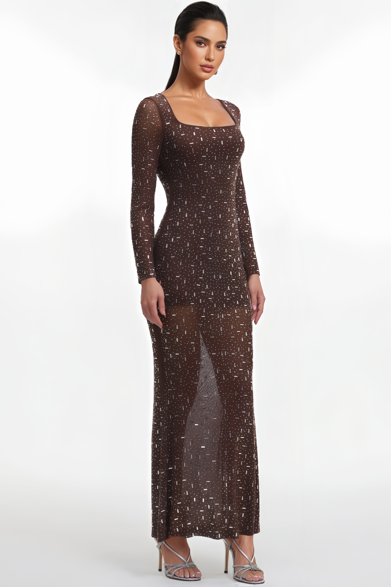 Grace Off Shoulder Jacquard Floral Maxi Dress