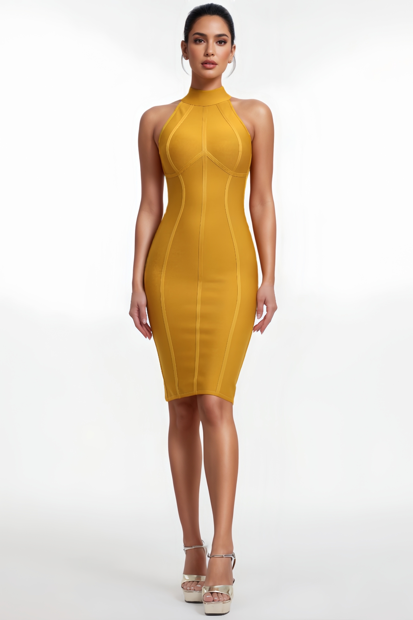 Elsit Halter Bandage Midi Dress