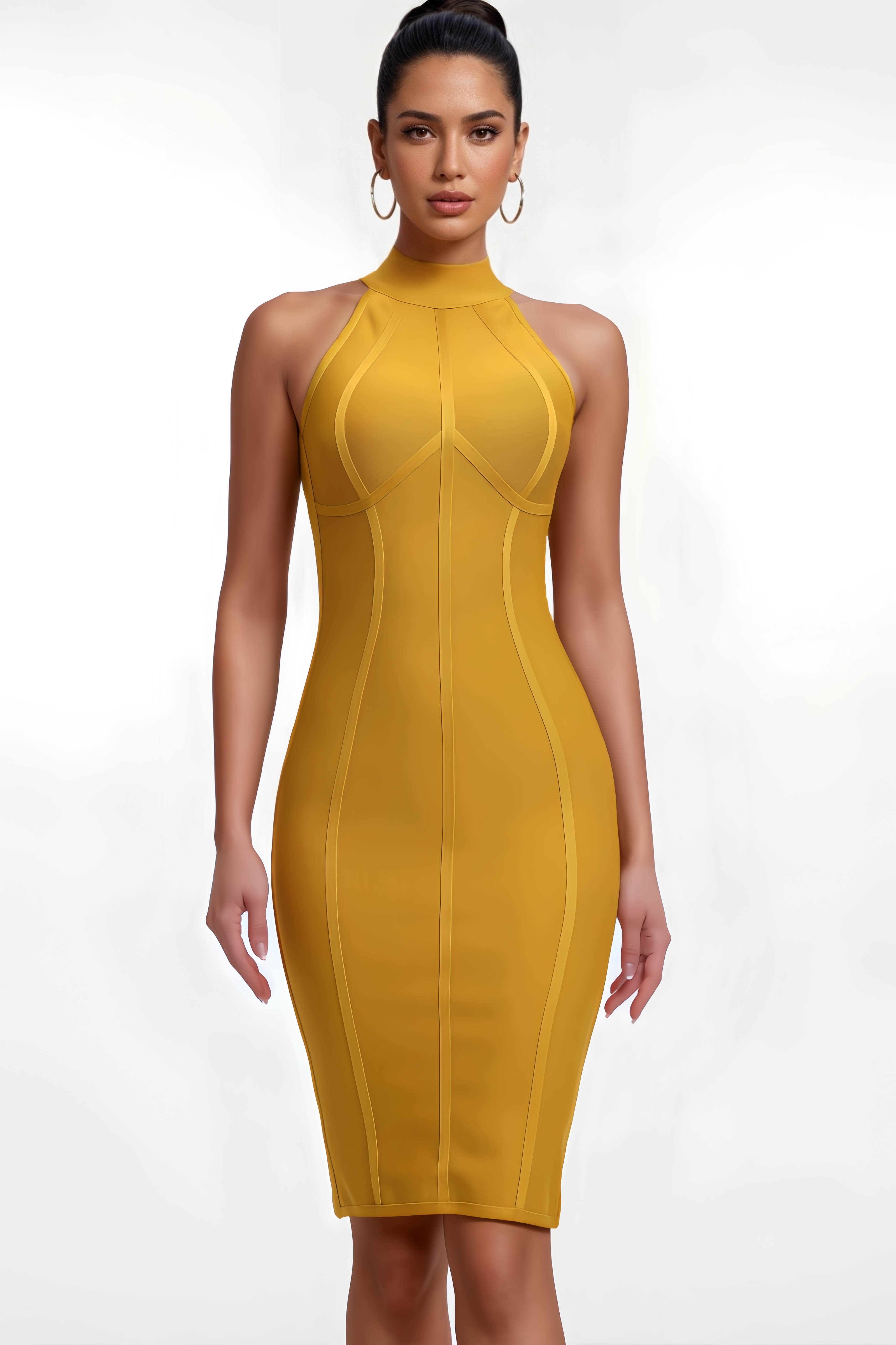 Elsit Halter Bandage Midi Dress