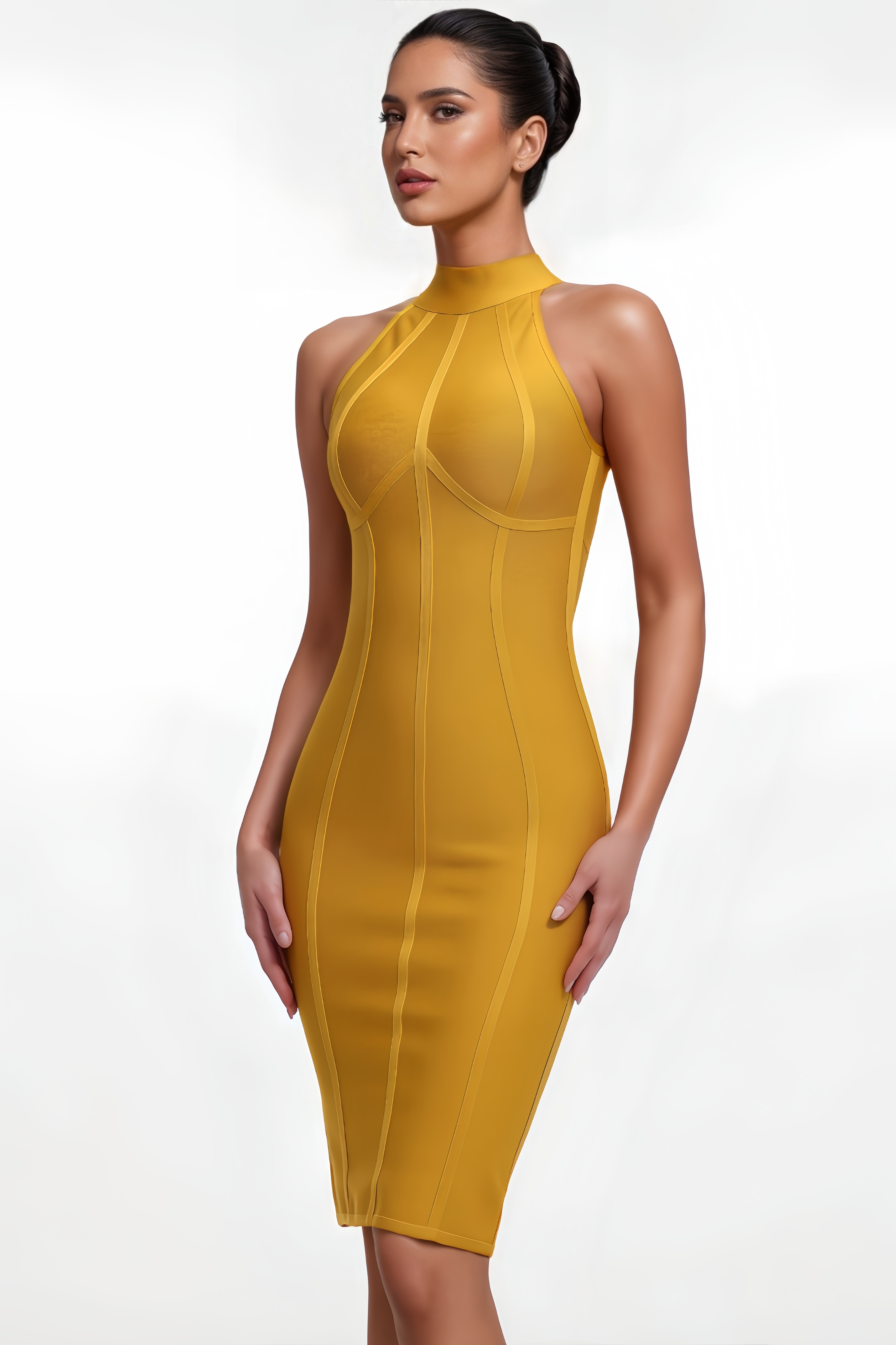 Elsit Halter Bandage Midi Dress