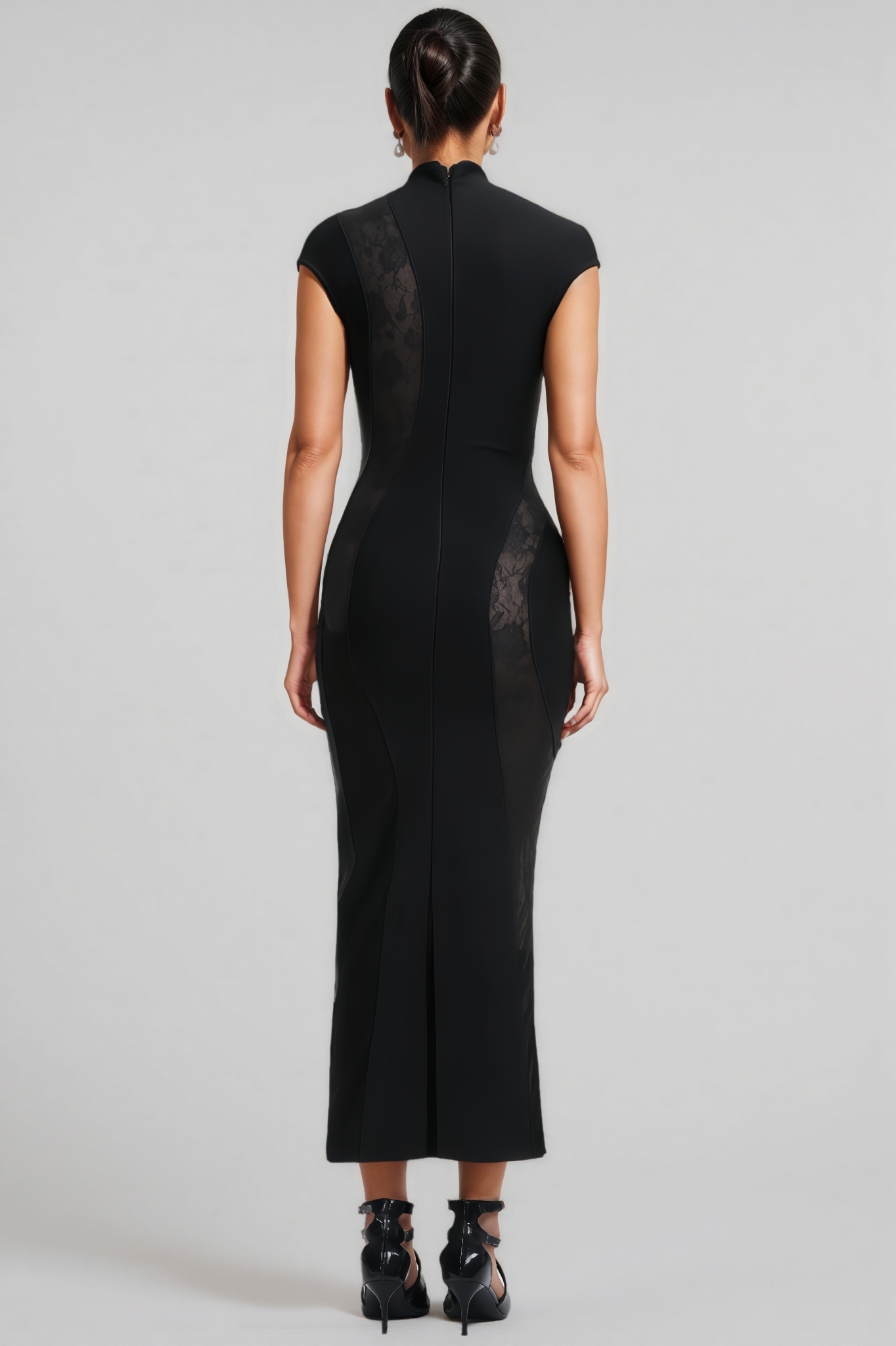 Ryan Black Lace Bandage Maxi Dress
