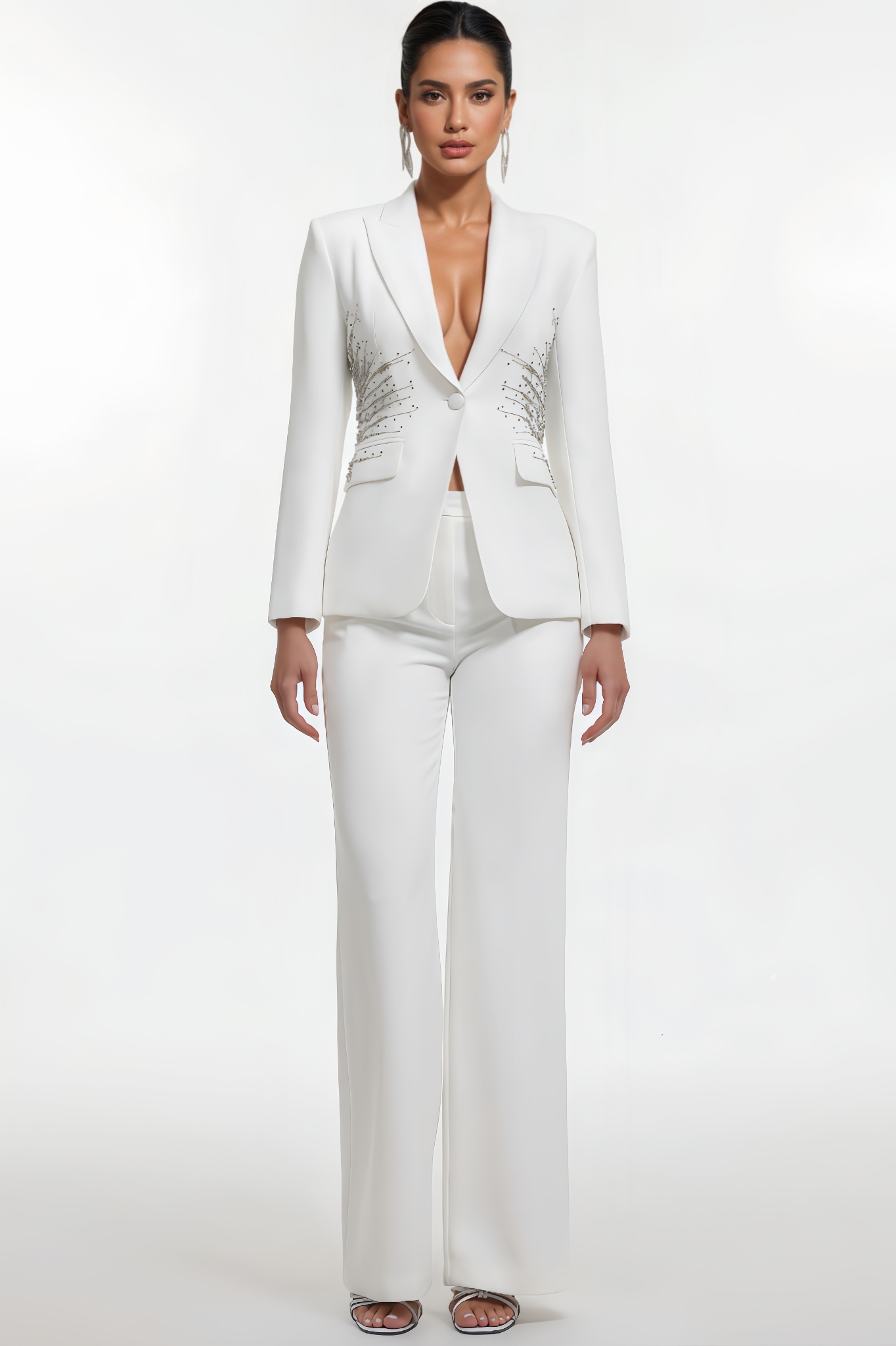 Fleur Embellished Blazer And Pants Set