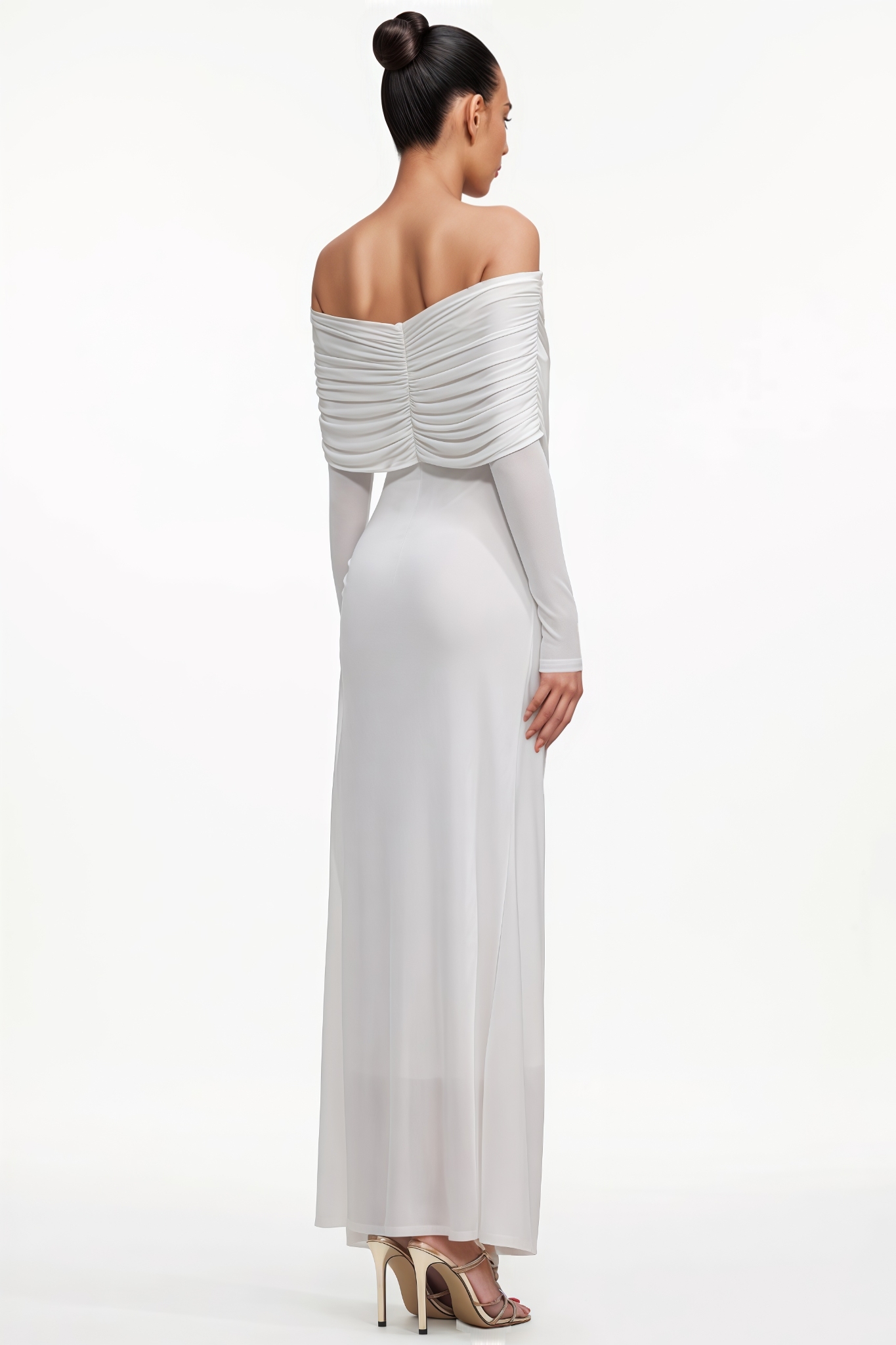 Hurinry Long Sleeve Asymmetrical Knit Maxi Dress