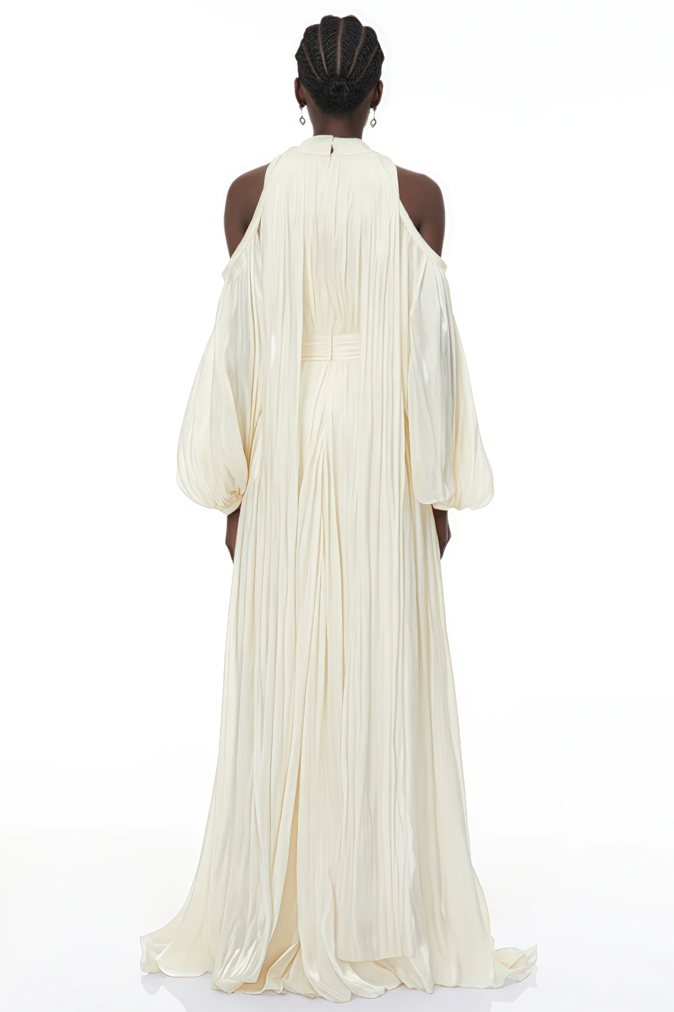 Tavinly White Off Shoulder Ruched Maxi Dress