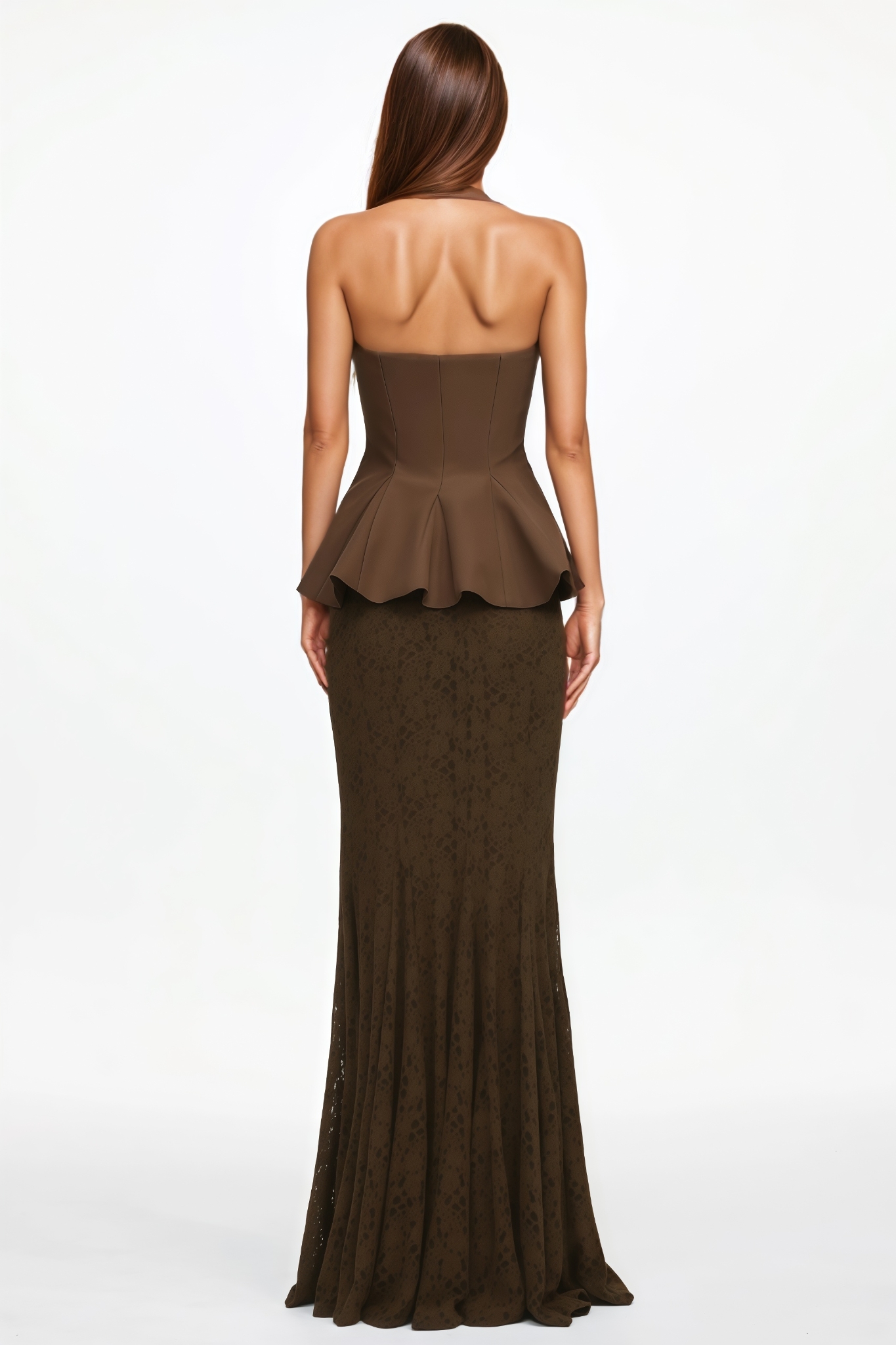 Talira Halter Top Lace Maxi Dress Set