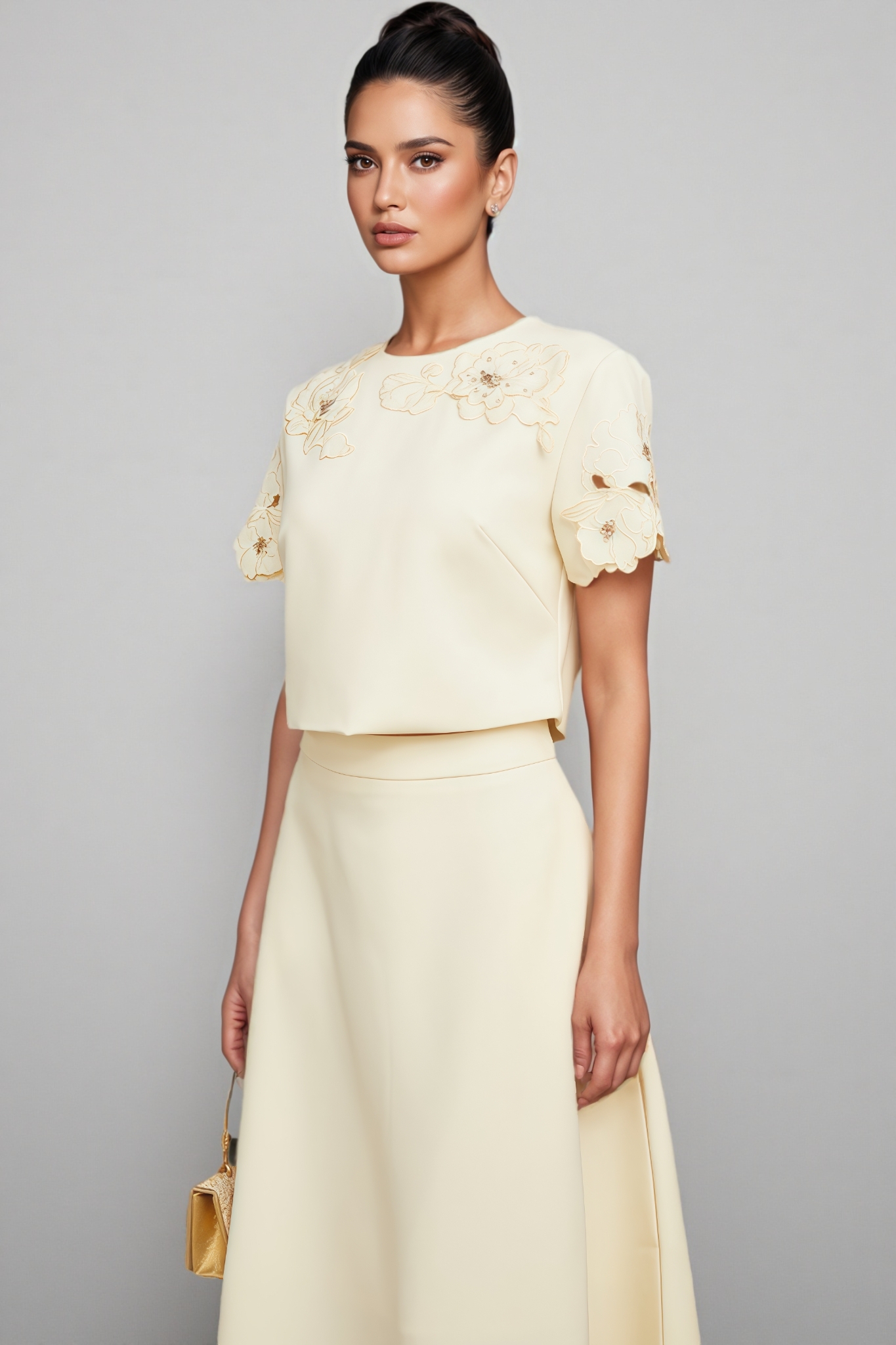 Larkd 3D Floral Top Matching Maxi Dress Set