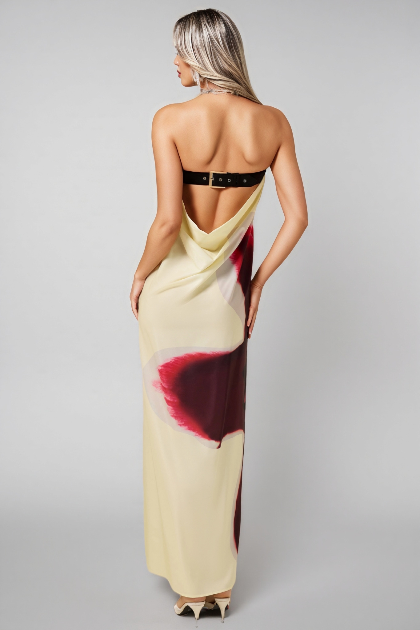 Patric Floral Satin Off-Shoulder Maxi Dress