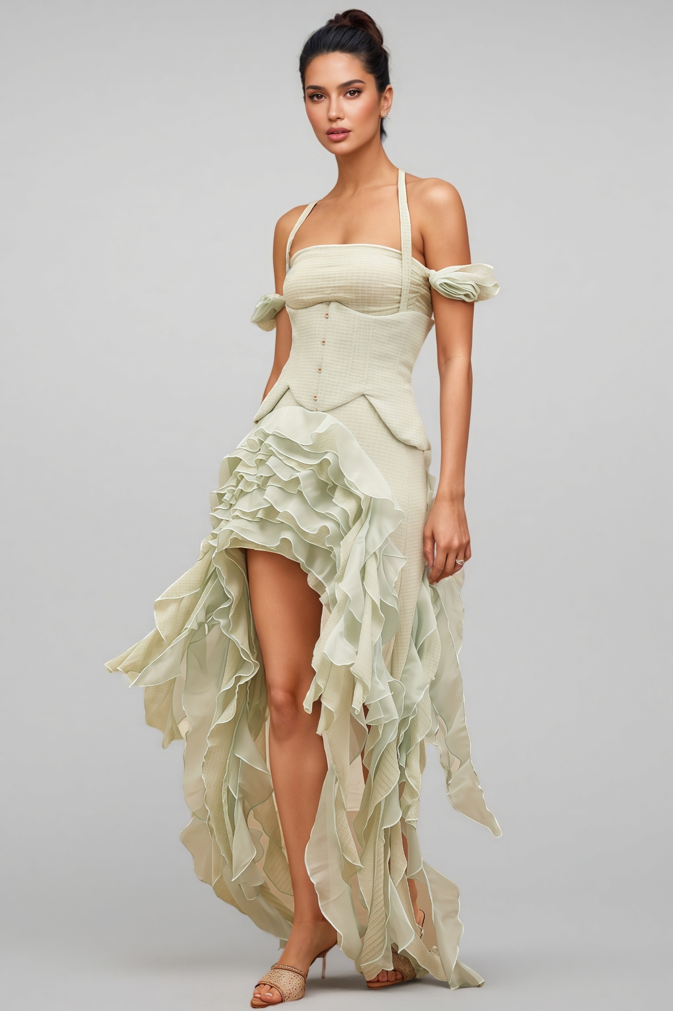 Daele Hanging Neck Fringe Mini Dress