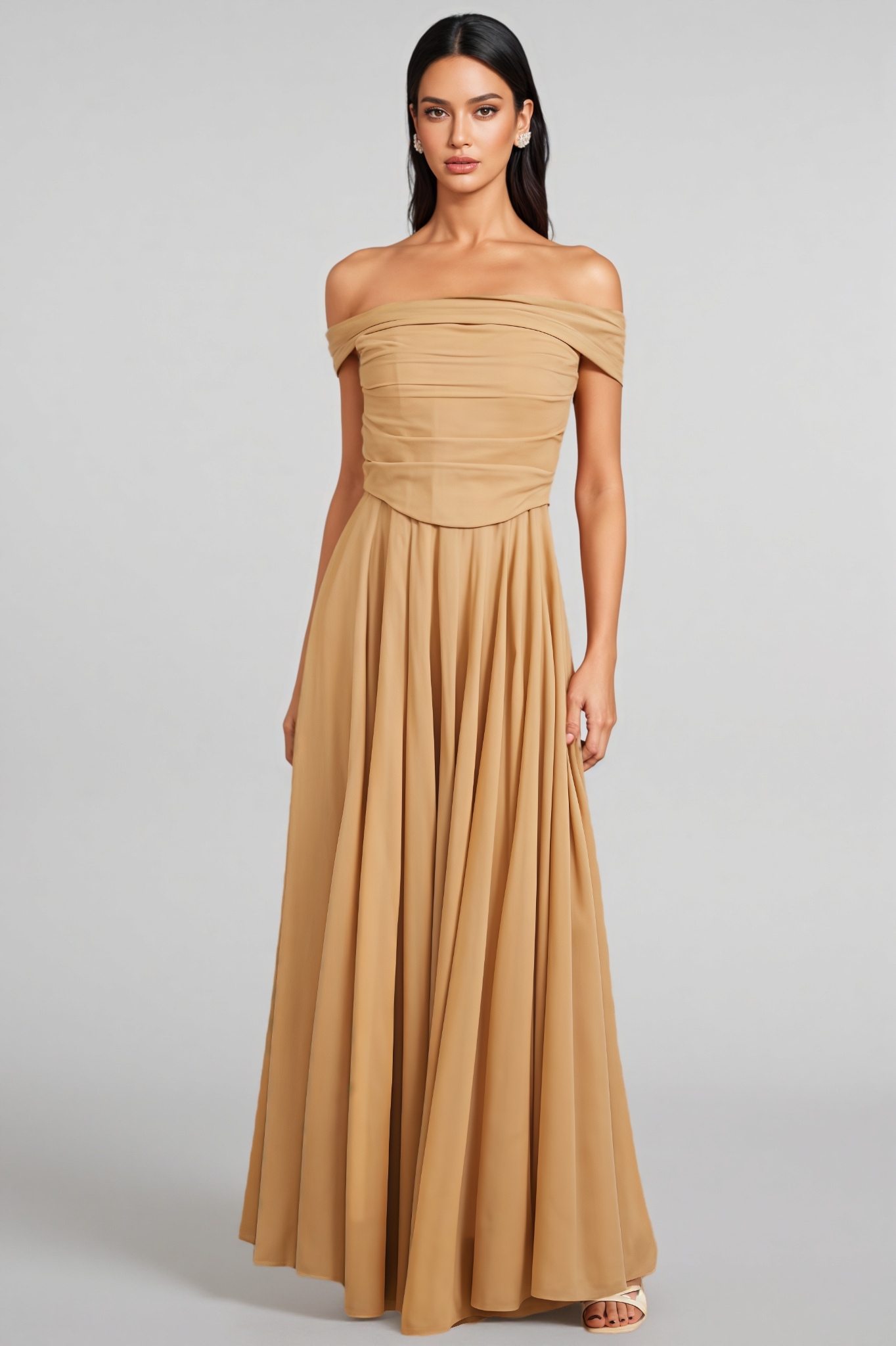 Callad Strapless Fishbone Maxi Dress