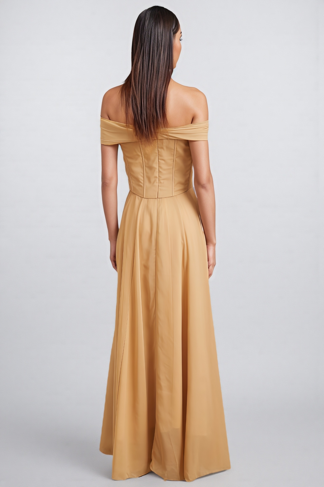 Callad Strapless Fishbone Maxi Dress