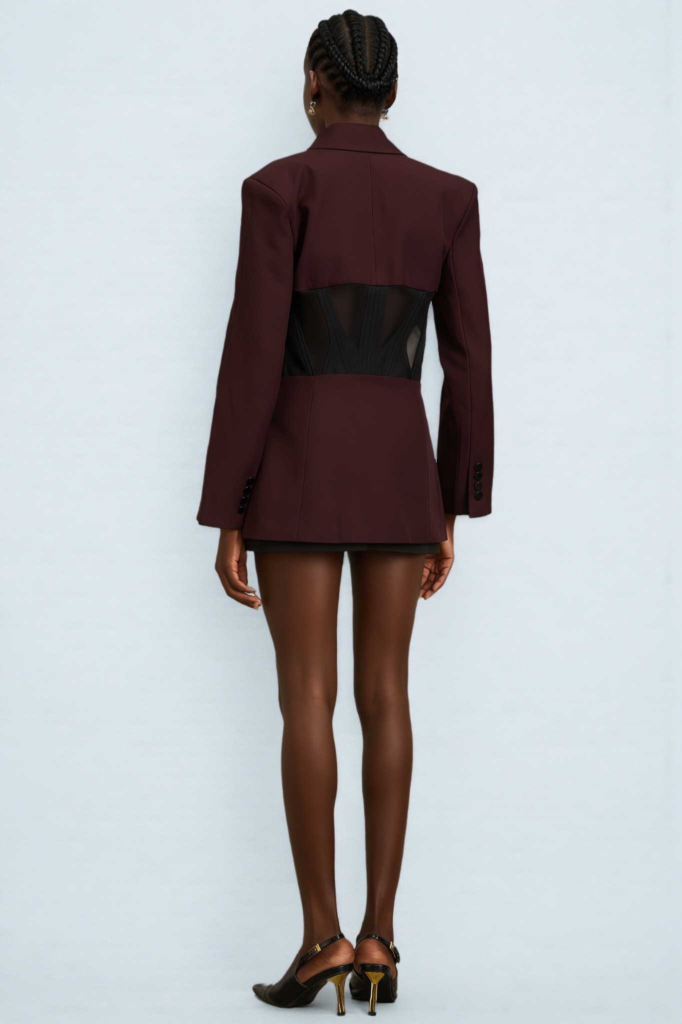 Myra Red Corset Panelled Blazer