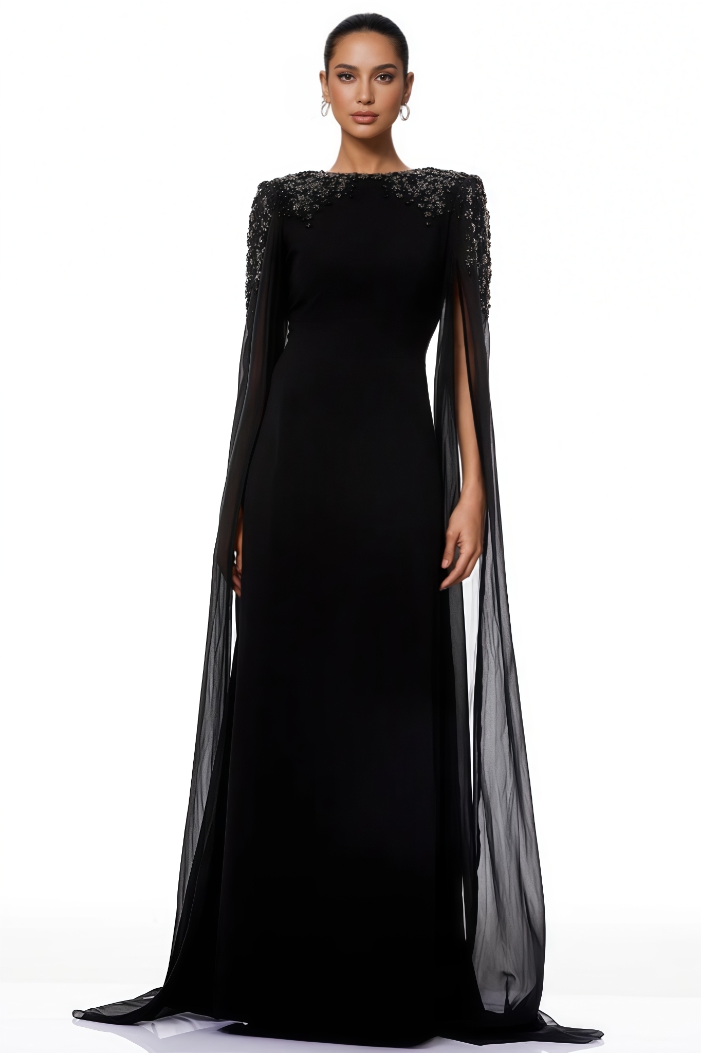Caynery Black Embellished Maxi Dress