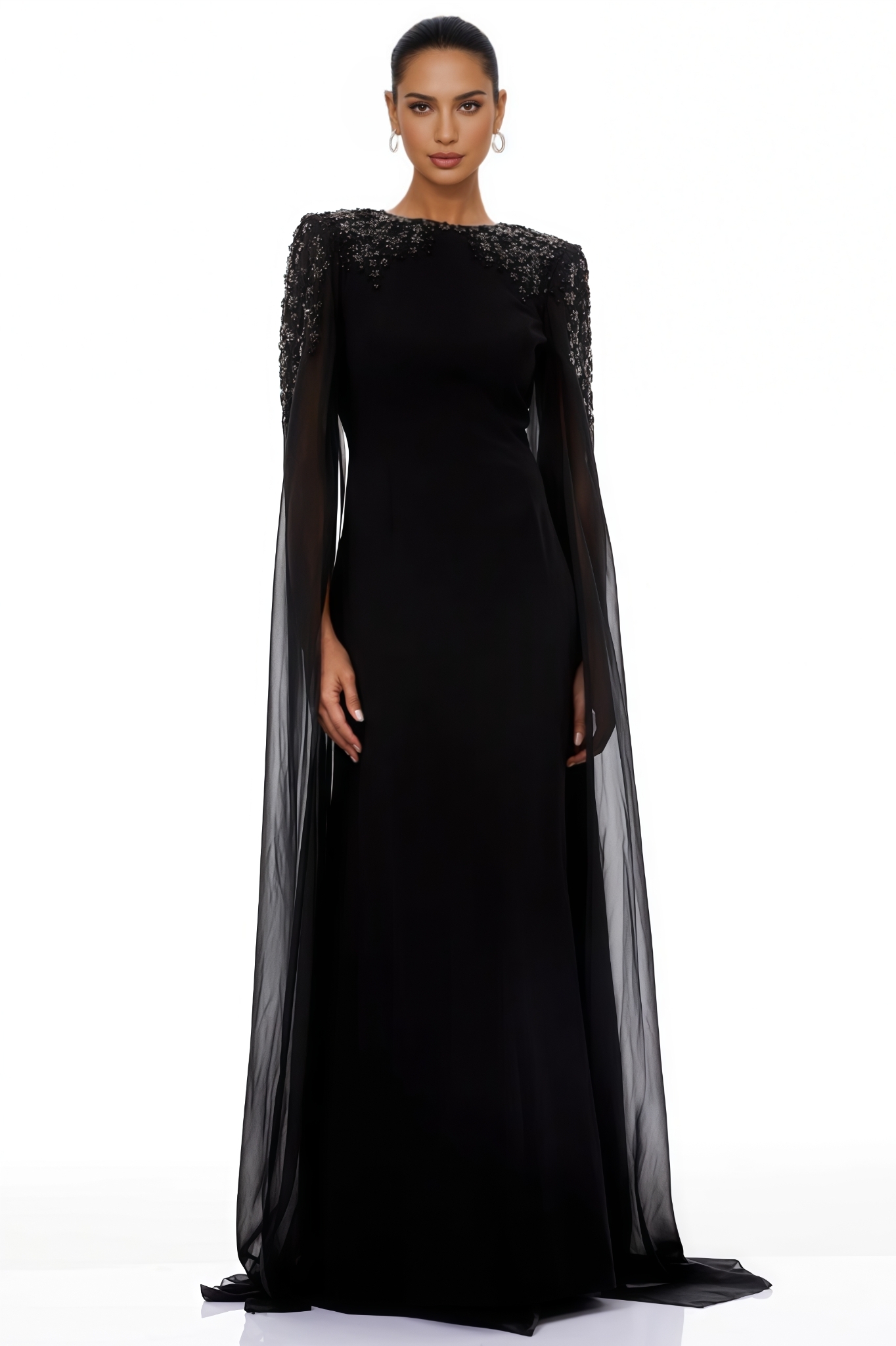 Caynery Black Embellished Maxi Dress