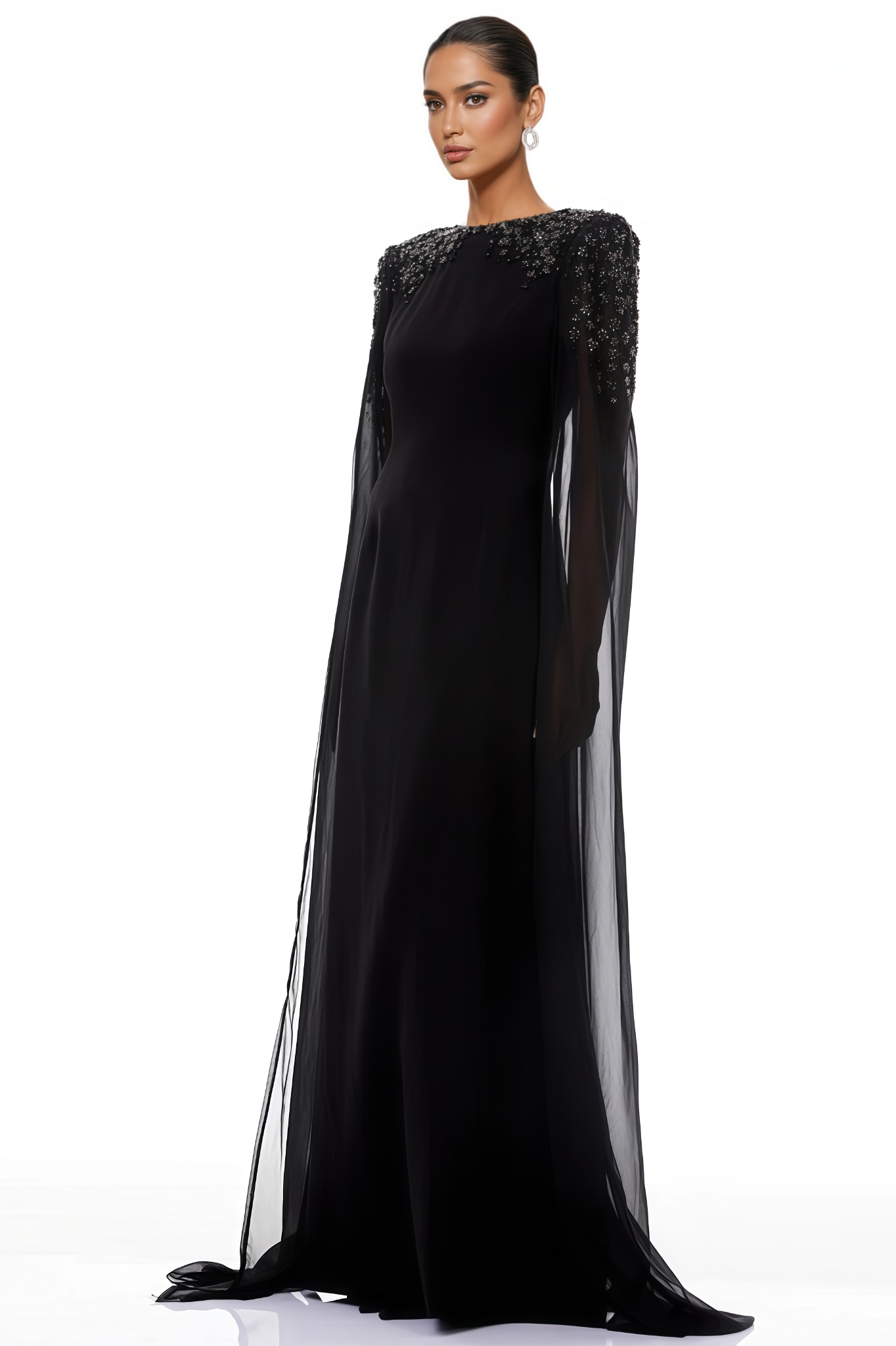 Caynery Black Embellished Maxi Dress