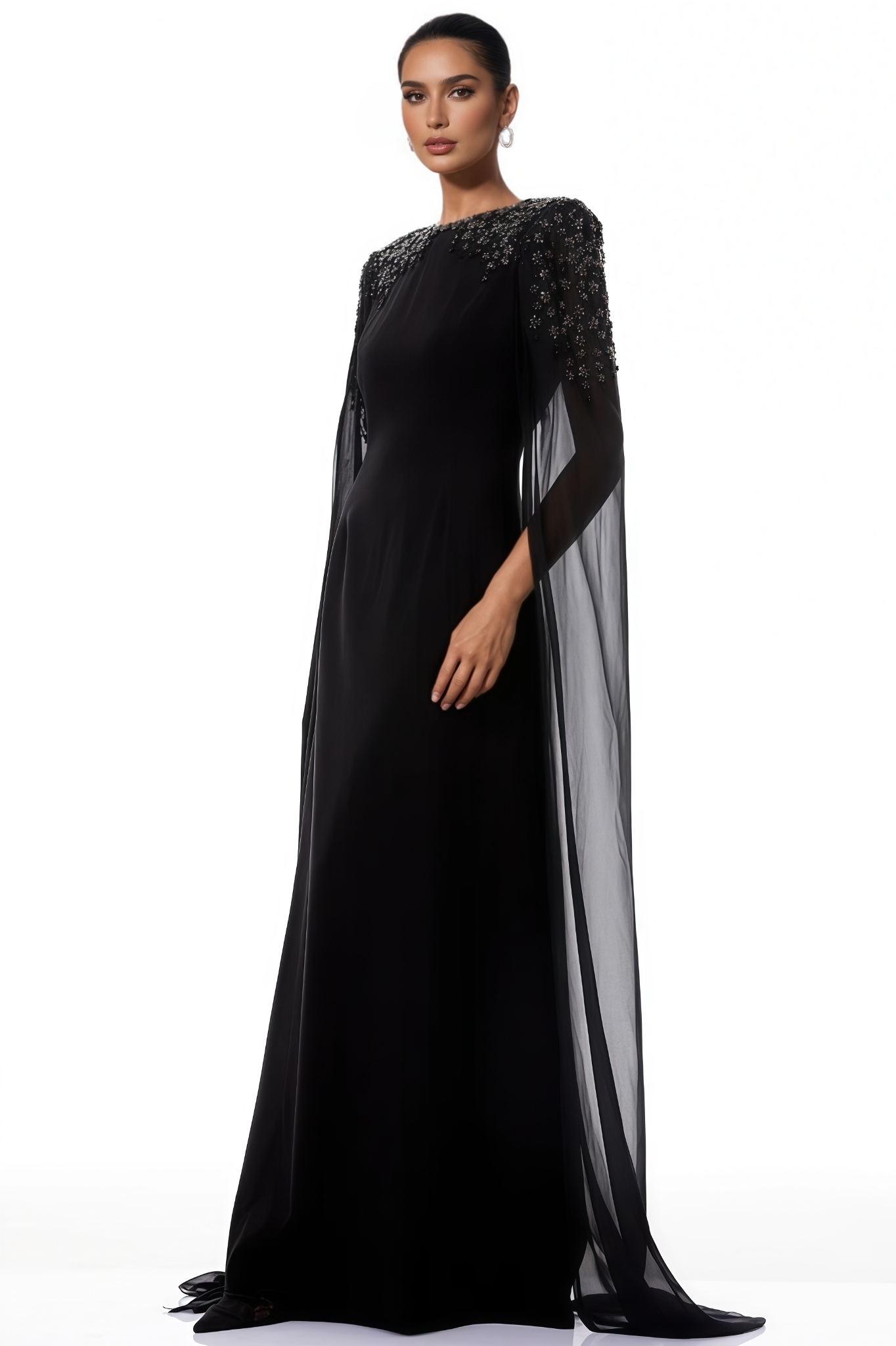 Caynery Black Embellished Maxi Dress