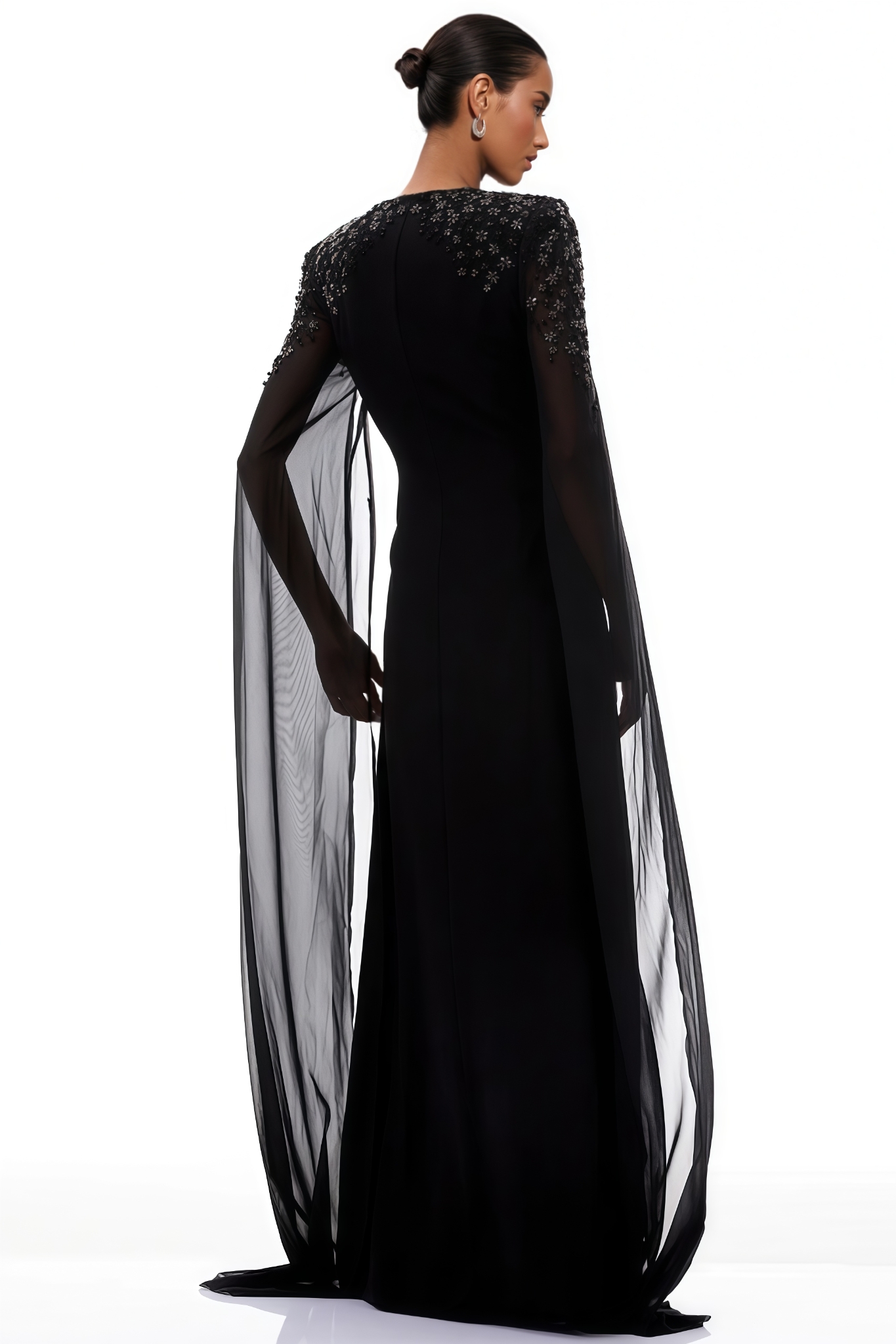 Caynery Black Embellished Maxi Dress