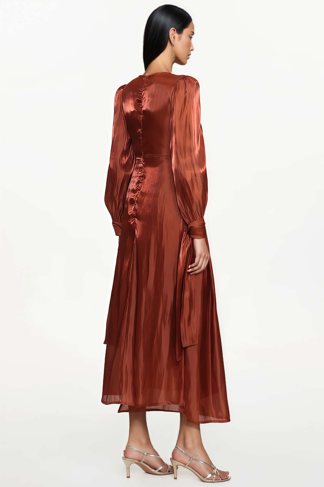 Joscph Round Neck Long Sleeve Maxi Dress