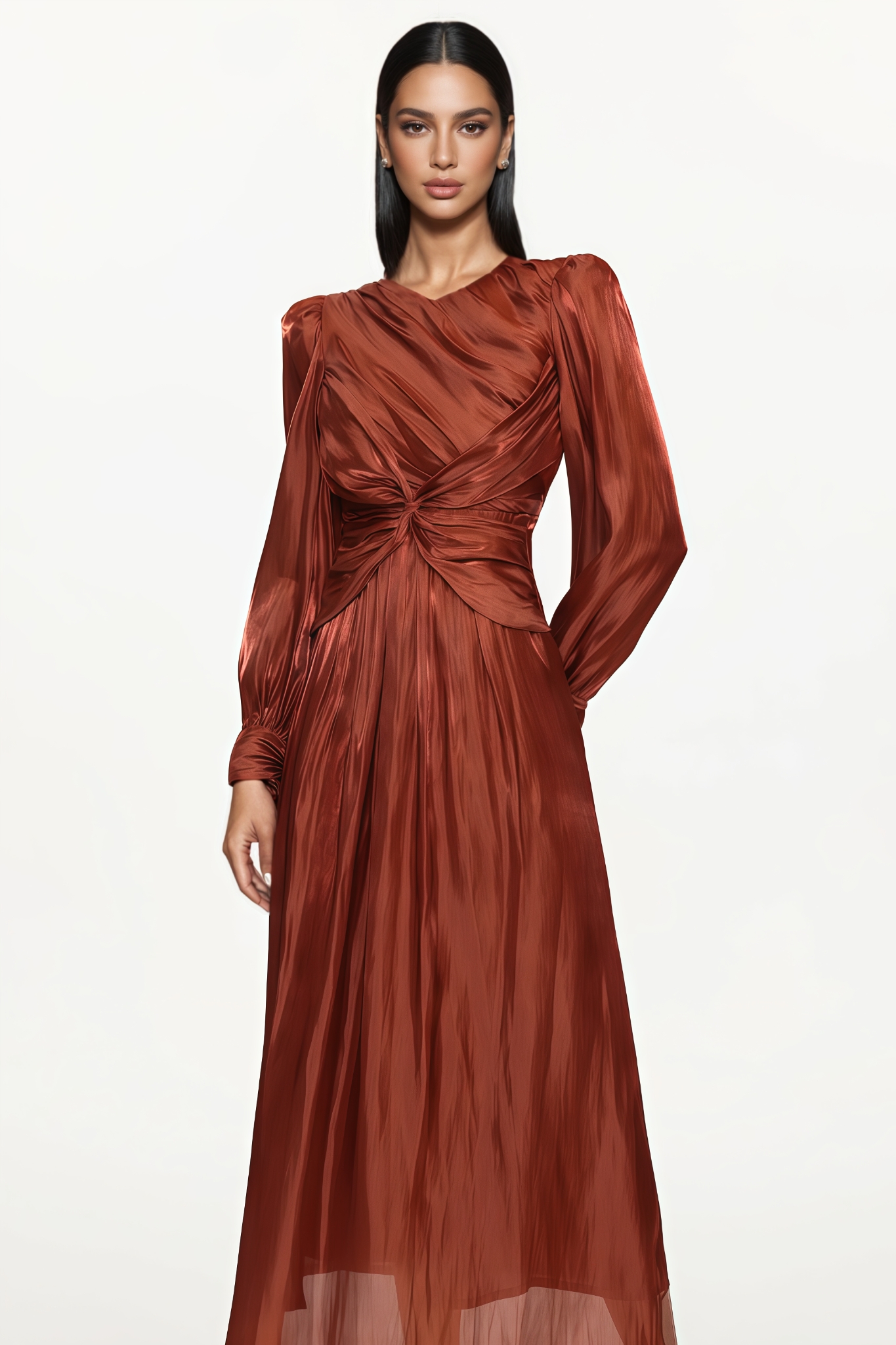 Joscph Round Neck Long Sleeve Maxi Dress