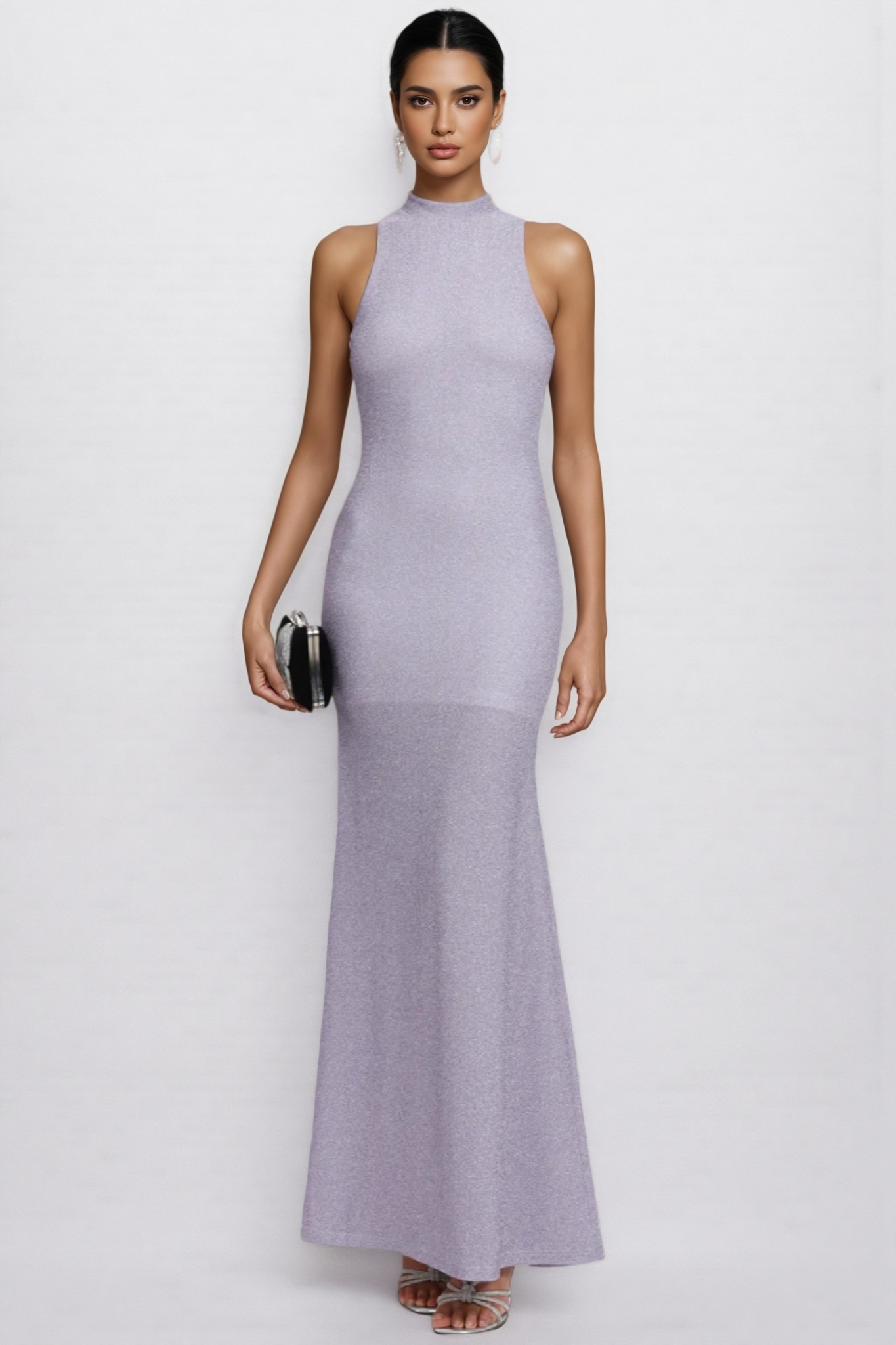 Yrentk Purple 3D Floral Maxi Dress