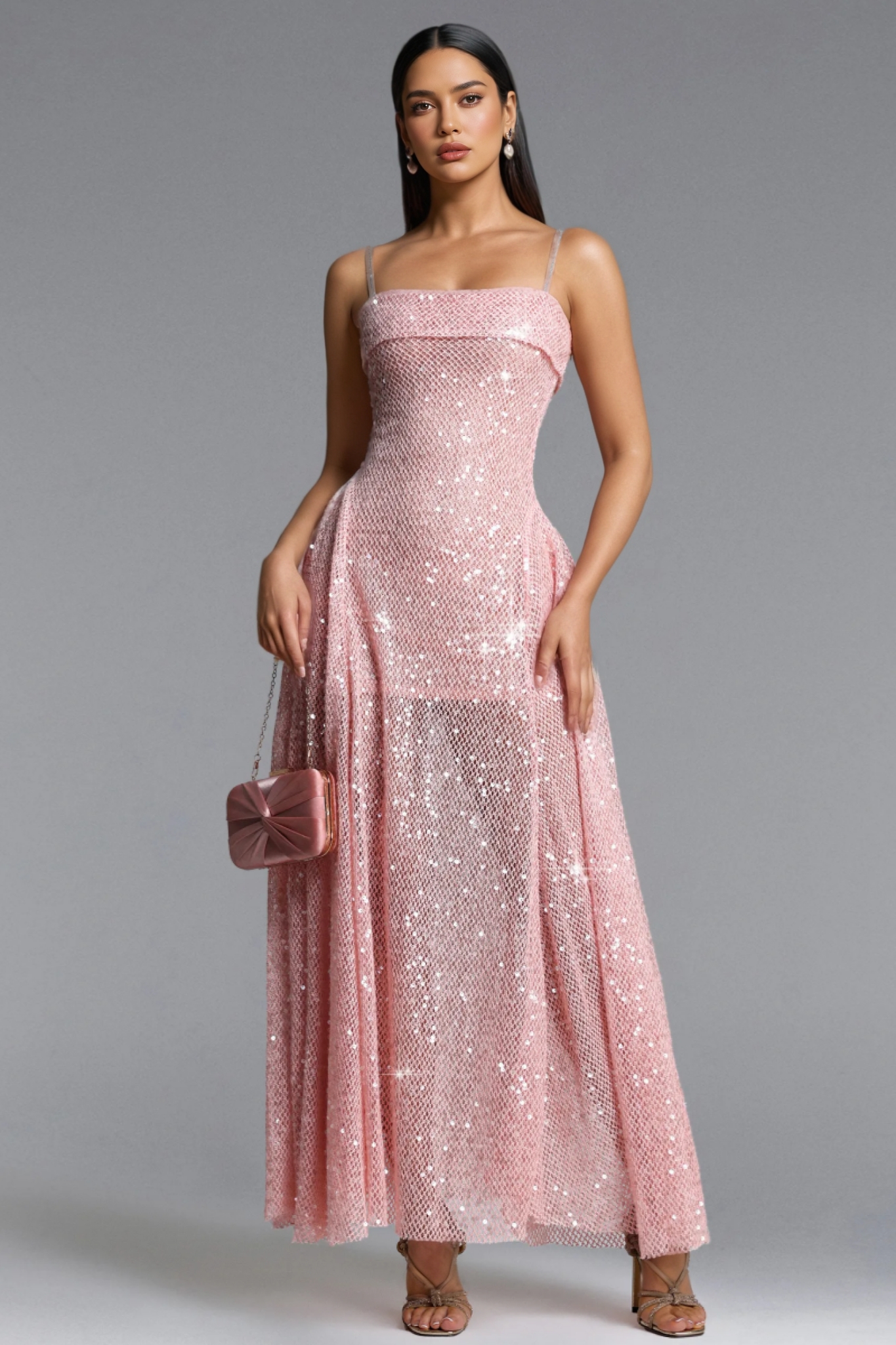 Levarh Sleeveless Sequin Maxi Dress