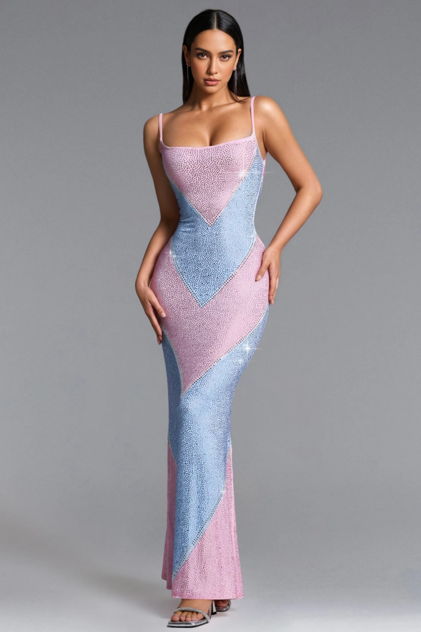 Jermish Sleevelss Crystal Maxi Dress