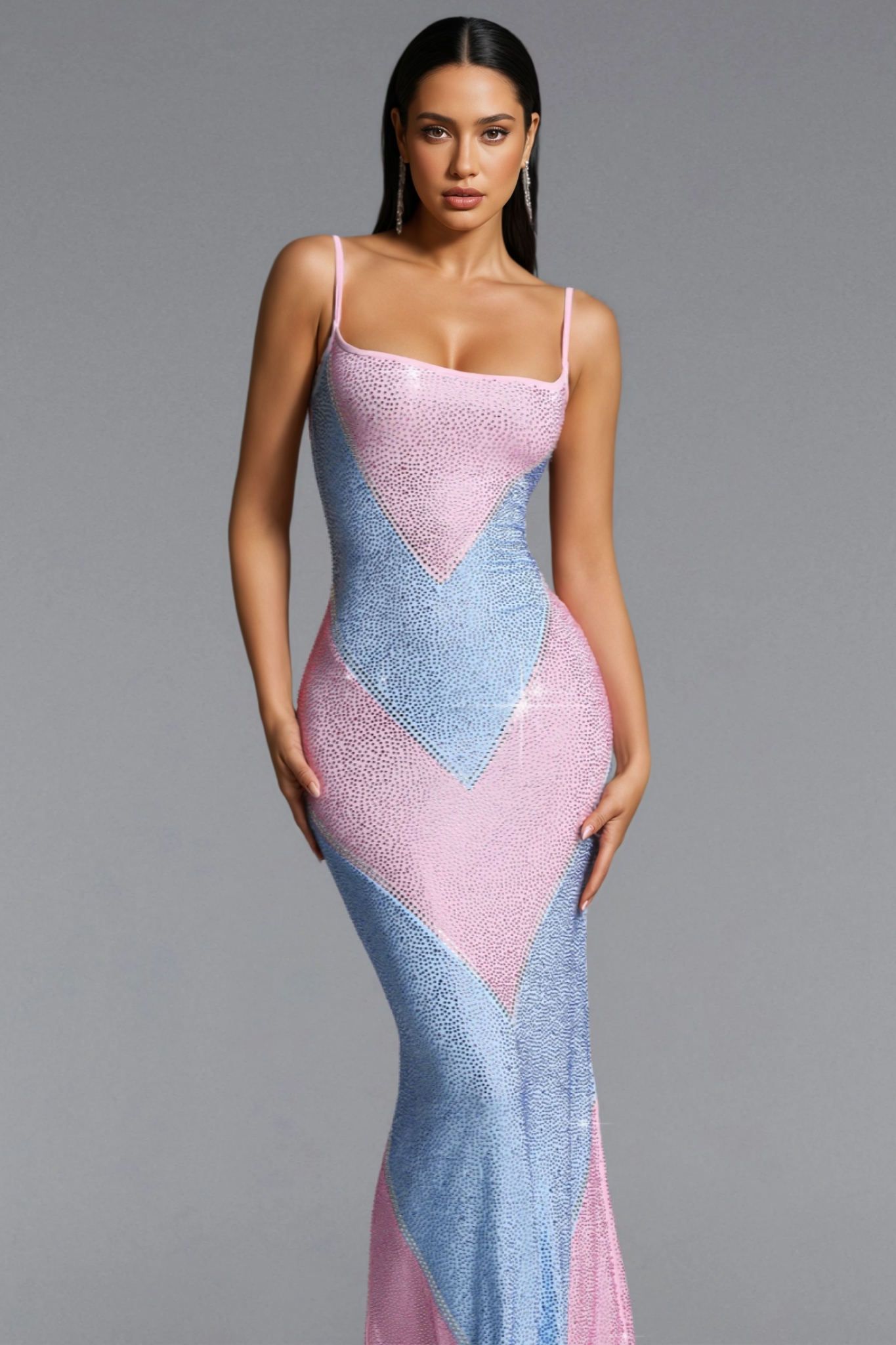 Jermish Sleevelss Crystal Maxi Dress