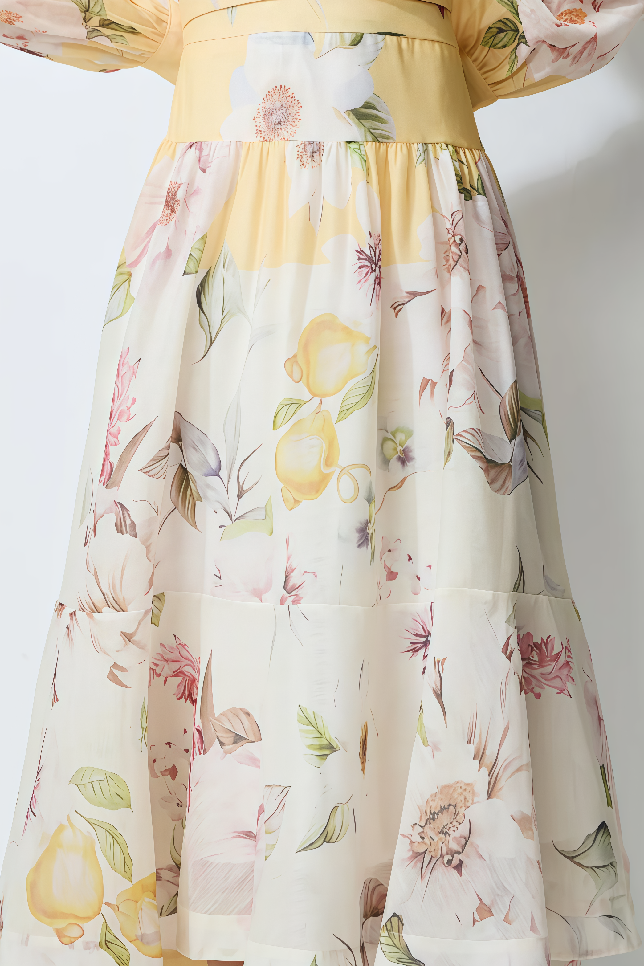 Jalyn Beige Floral Long Sleeve Maxi Dress Set