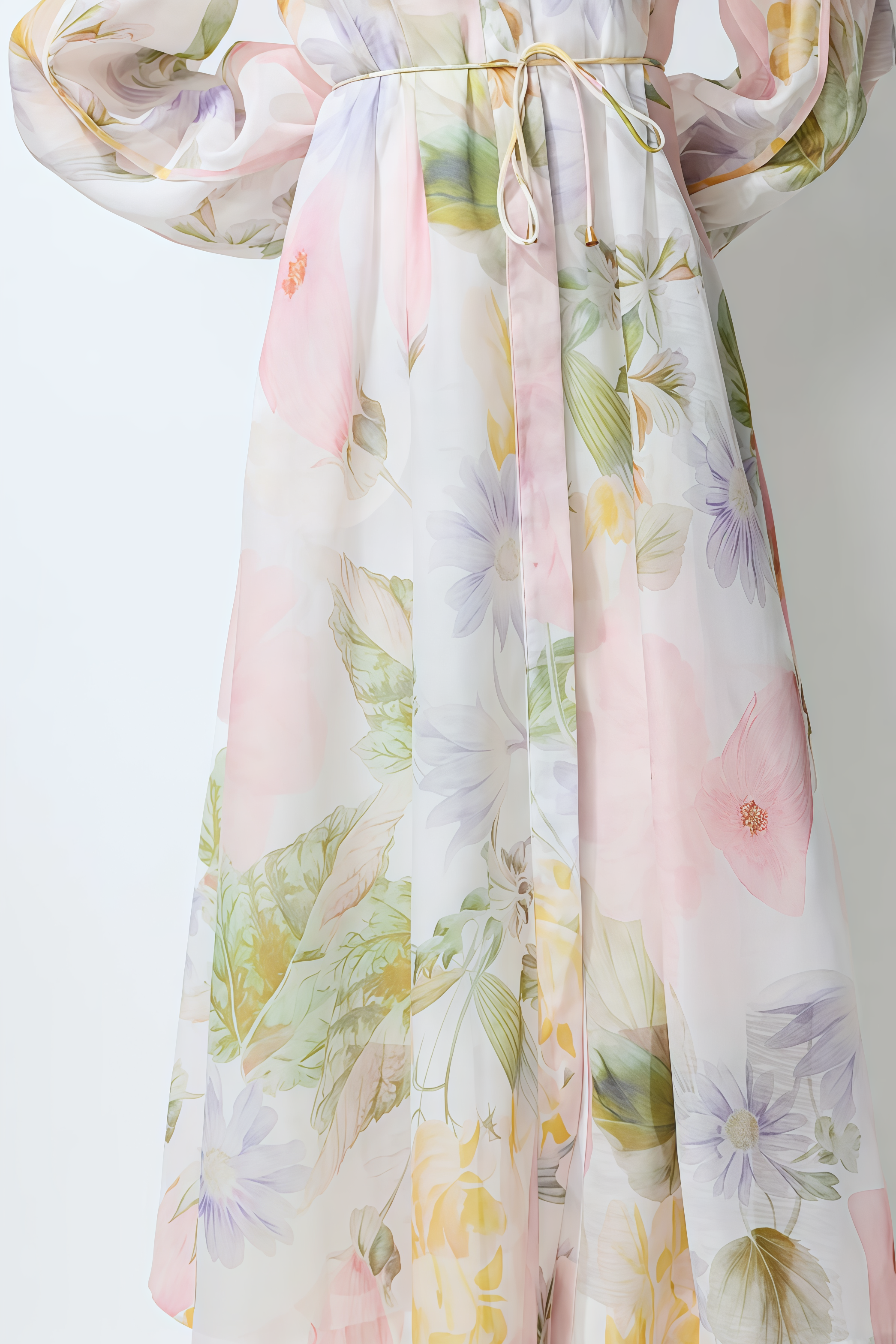 Solange Long Sleeve Floral Print Maxi Dress