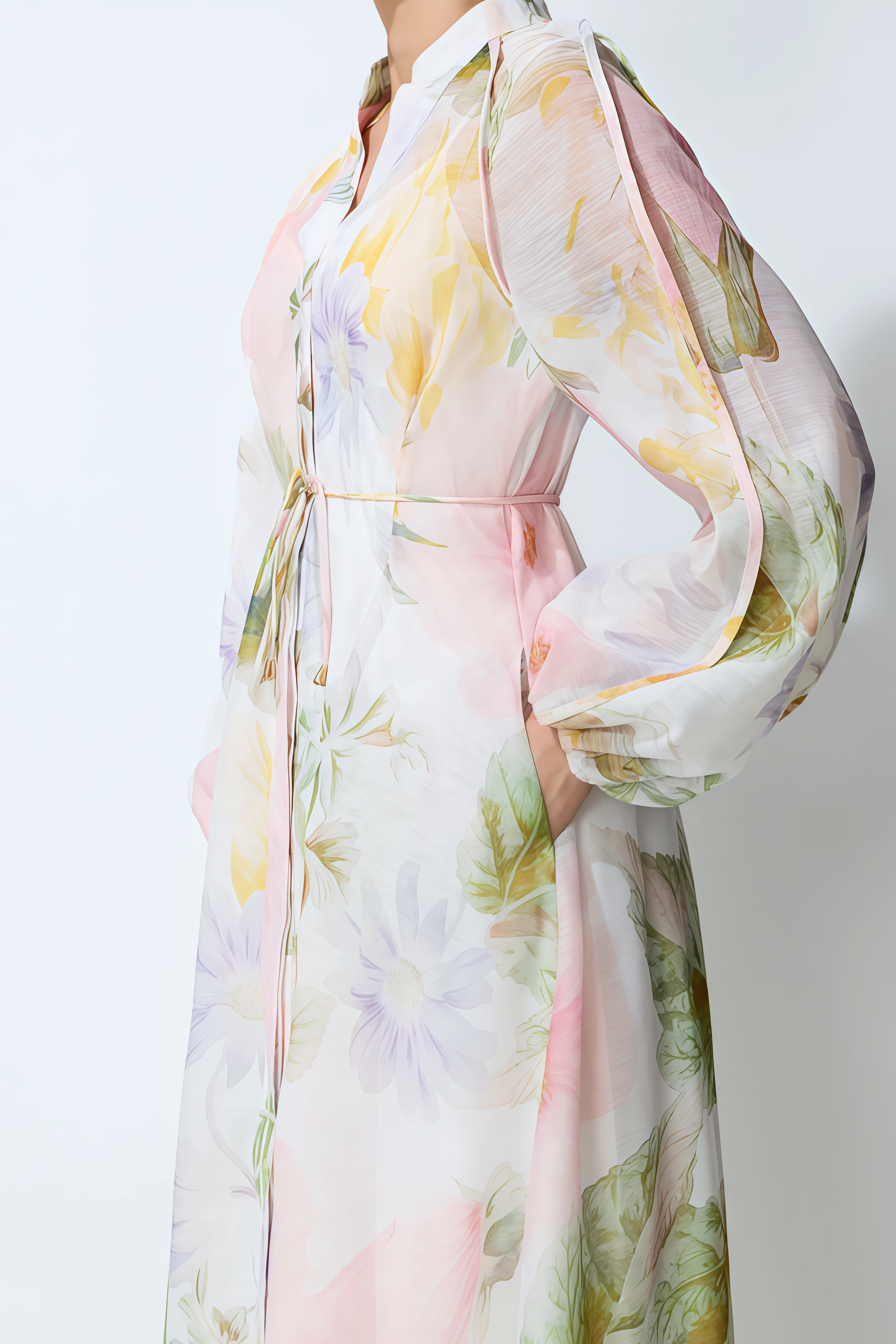Solange Long Sleeve Floral Print Maxi Dress