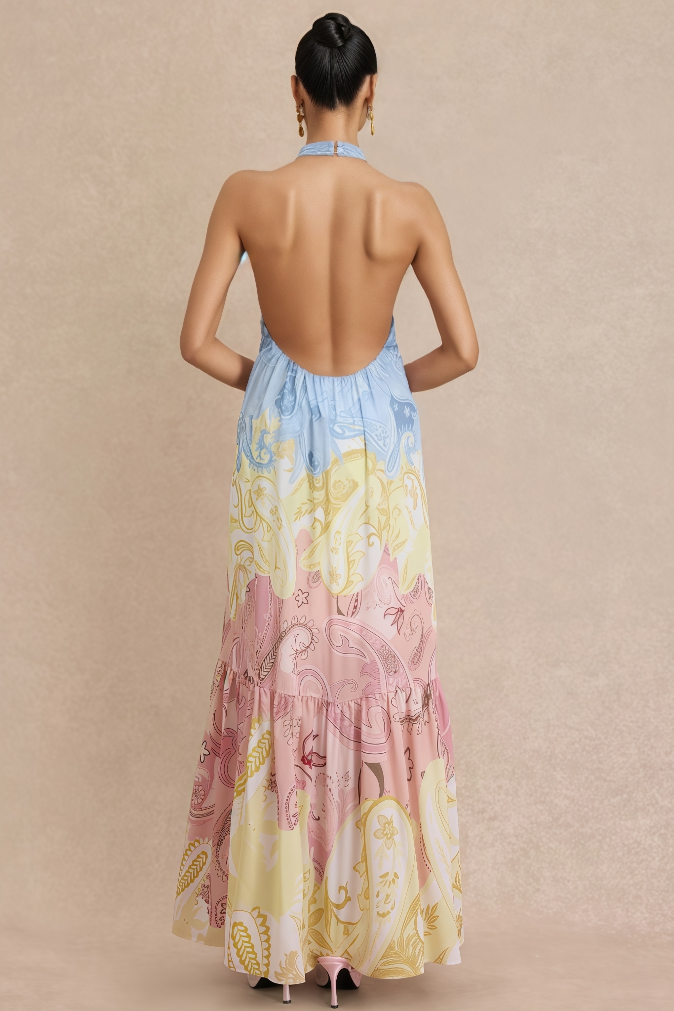 Mhilip Halter Neck Backless Maxi Dress