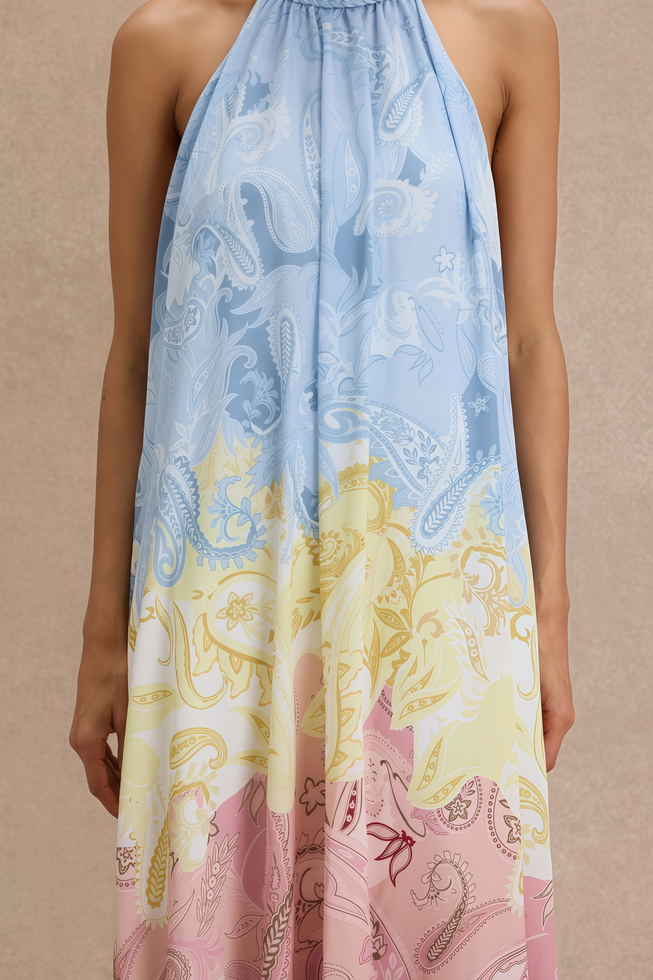 Mhilip Halter Neck Backless Maxi Dress