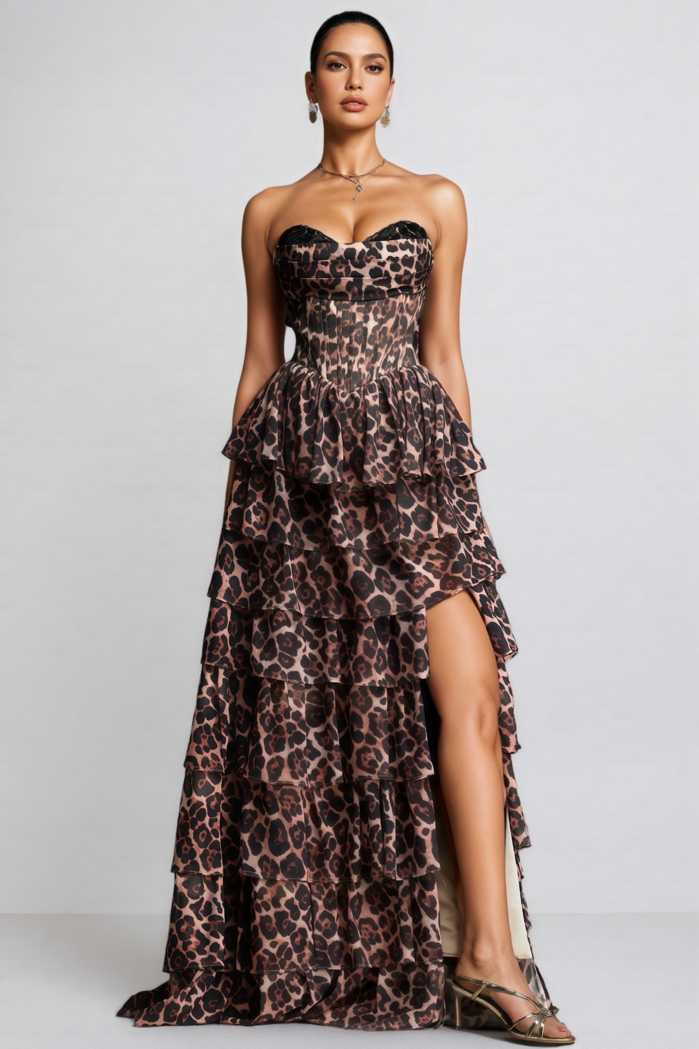 Zaride Strapless Pleated Maxi Dress