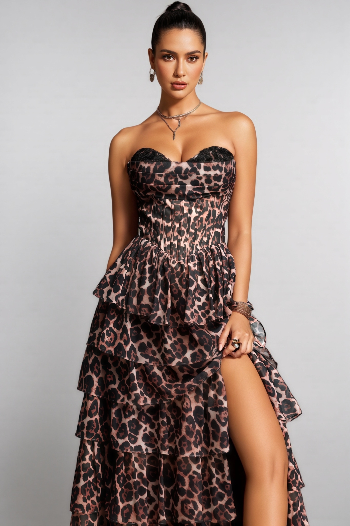 Zaride Strapless Pleated Maxi Dress