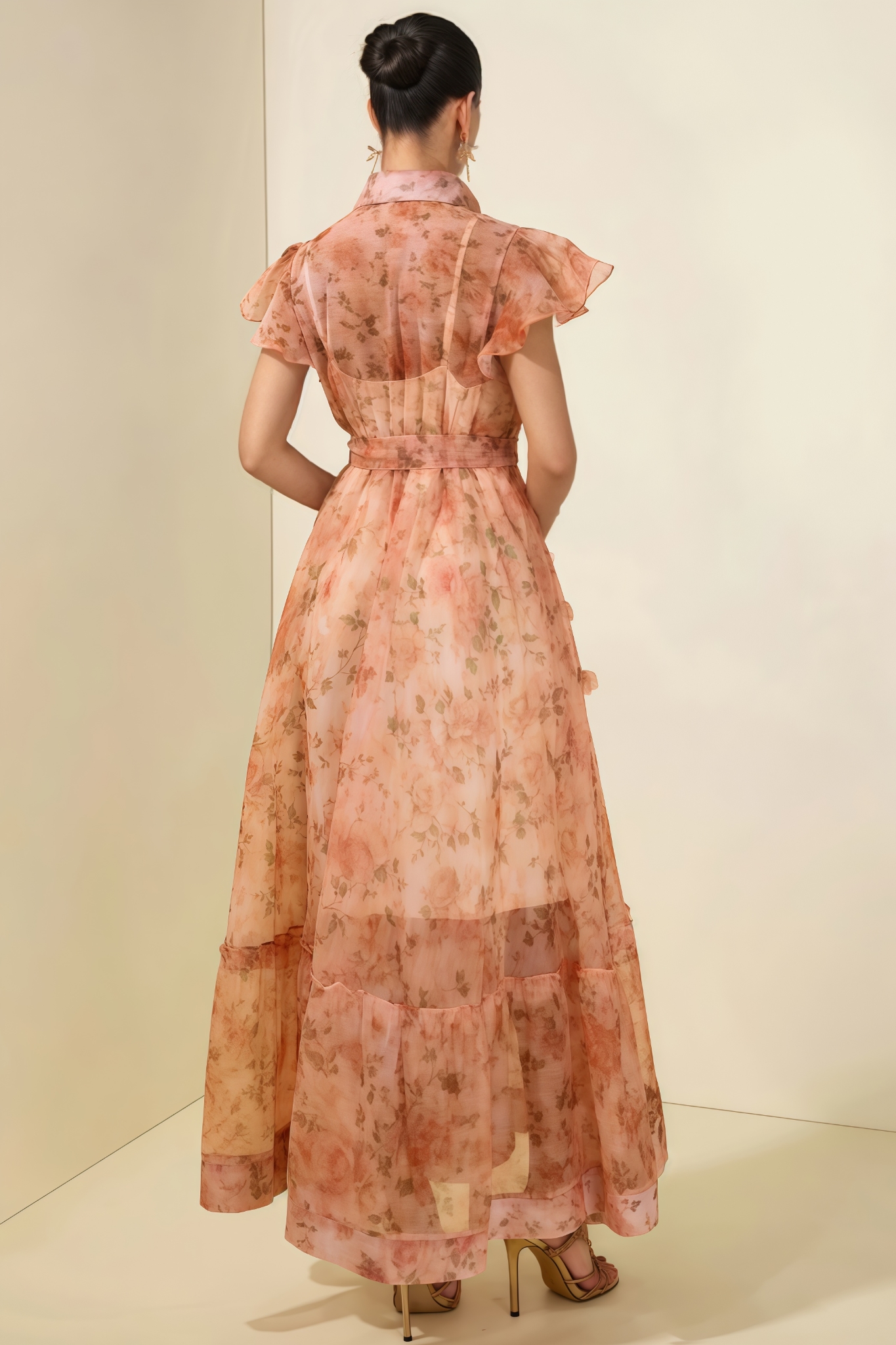 Morvyn 3D Flower Ruffle Maxi Dress