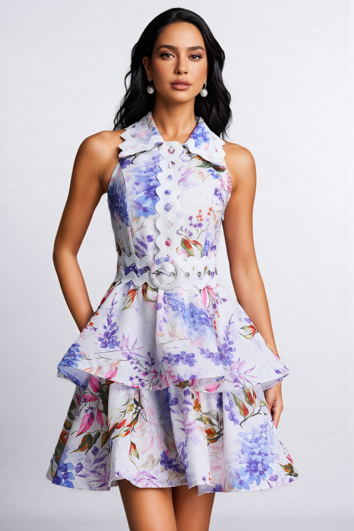 Maduke Sleeveless Floral Mini Dress