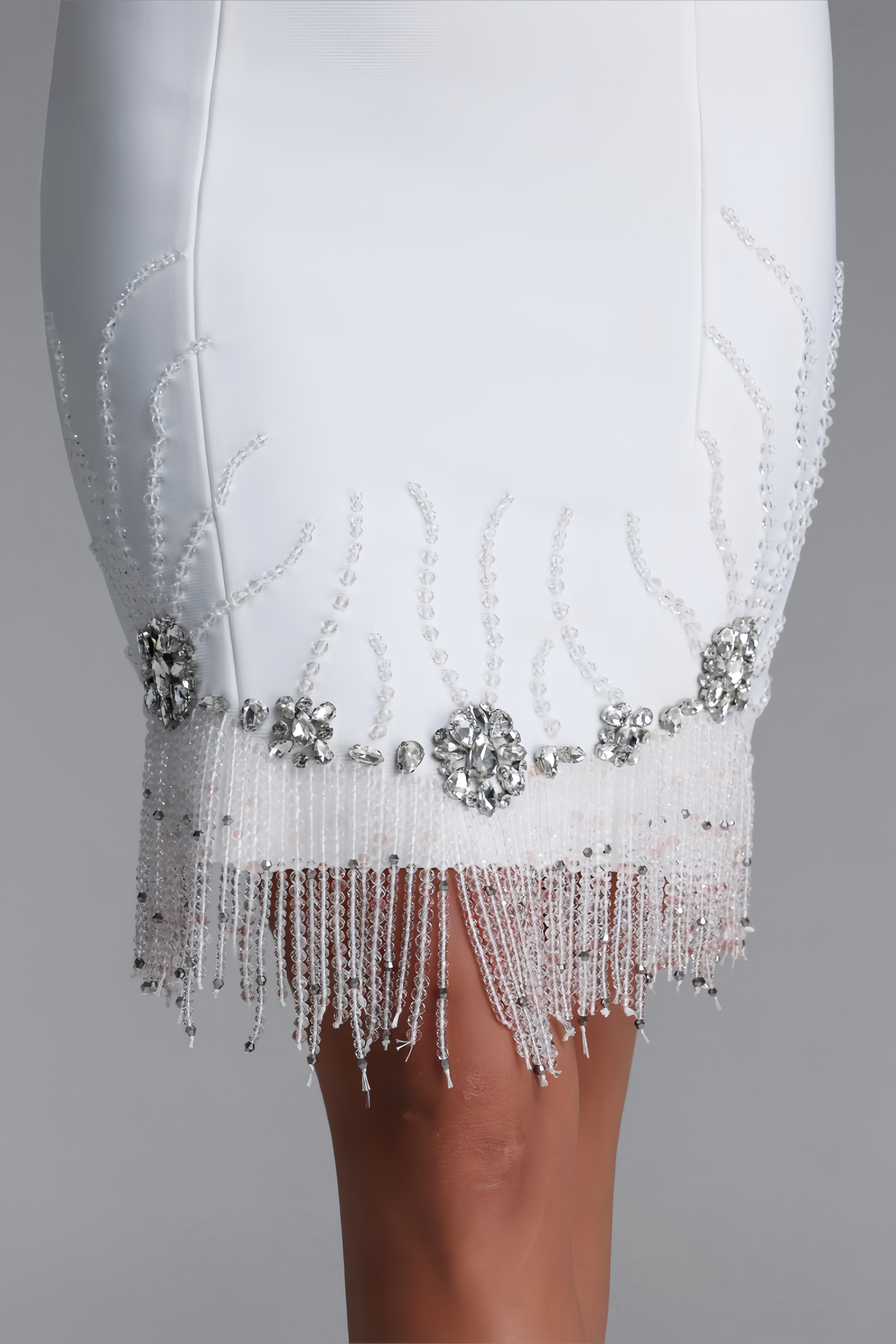 Harvey White Halter Bandage Mini Dress