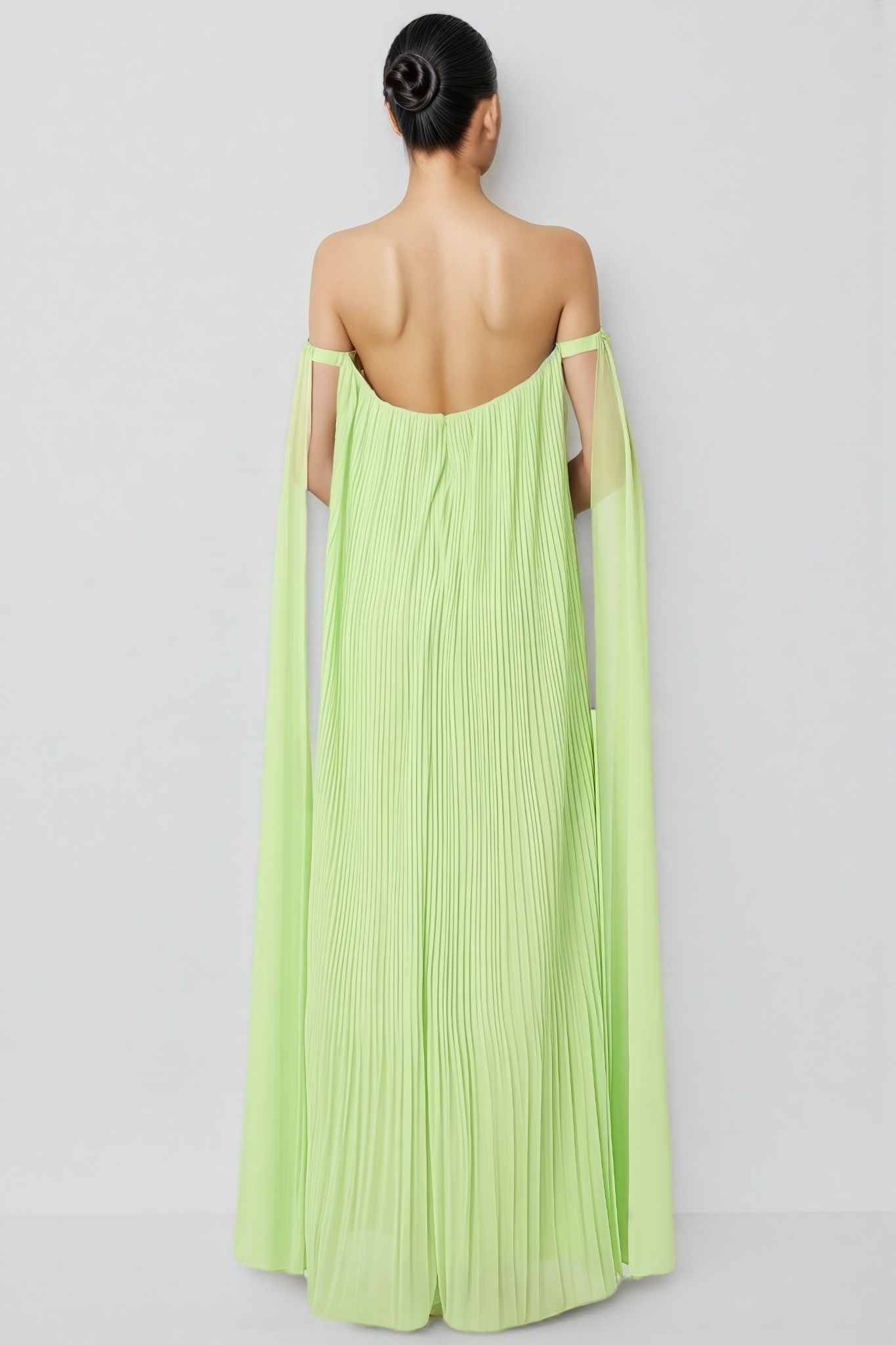 Sterling Green Off The Shoulder 3D Floral Maxi Dress