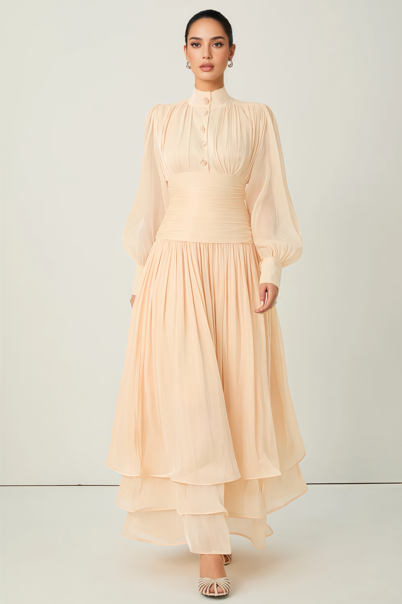 Jothan High Neck Pleated Maxi Dress
