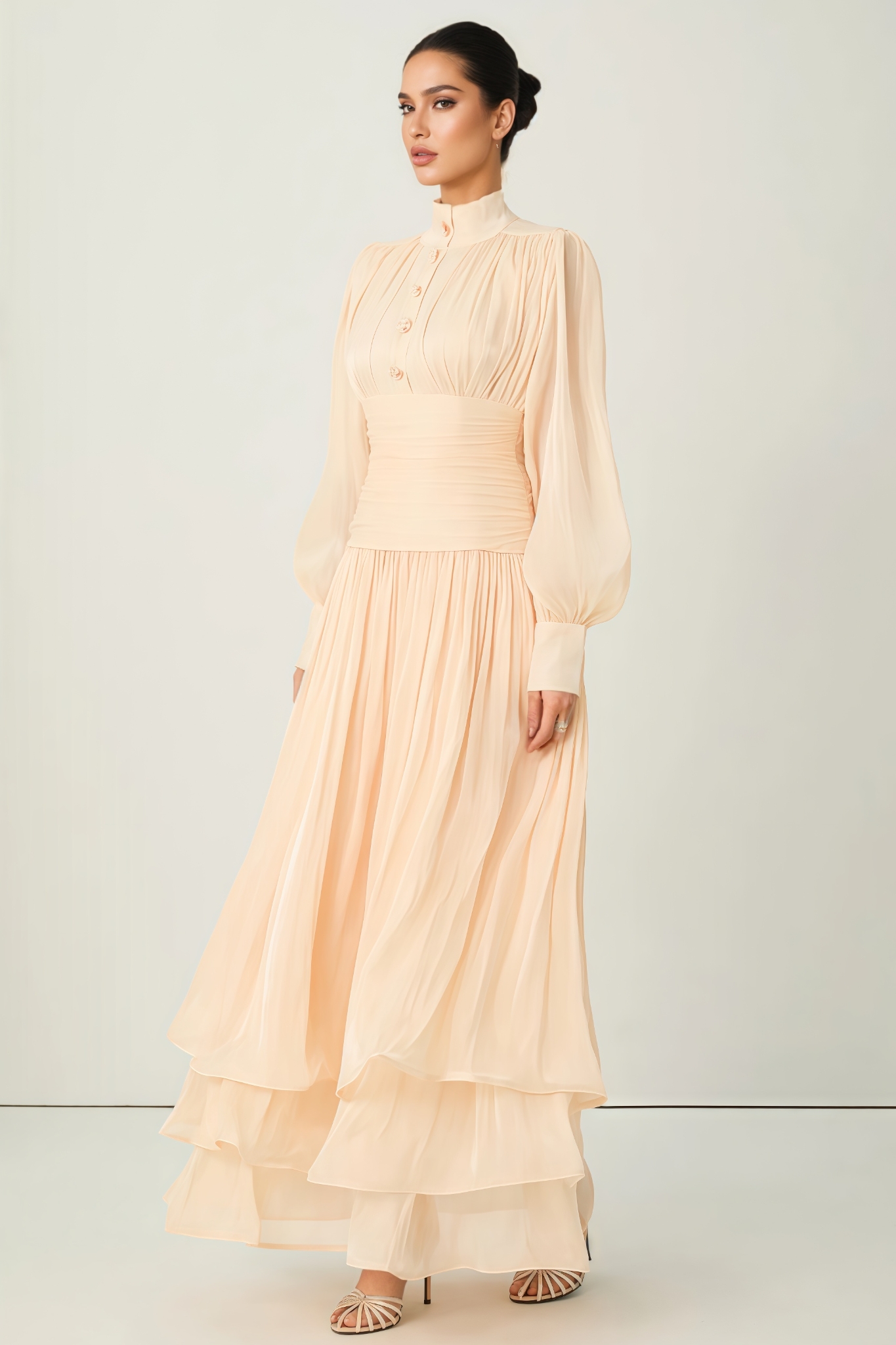 Jothan High Neck Pleated Maxi Dress